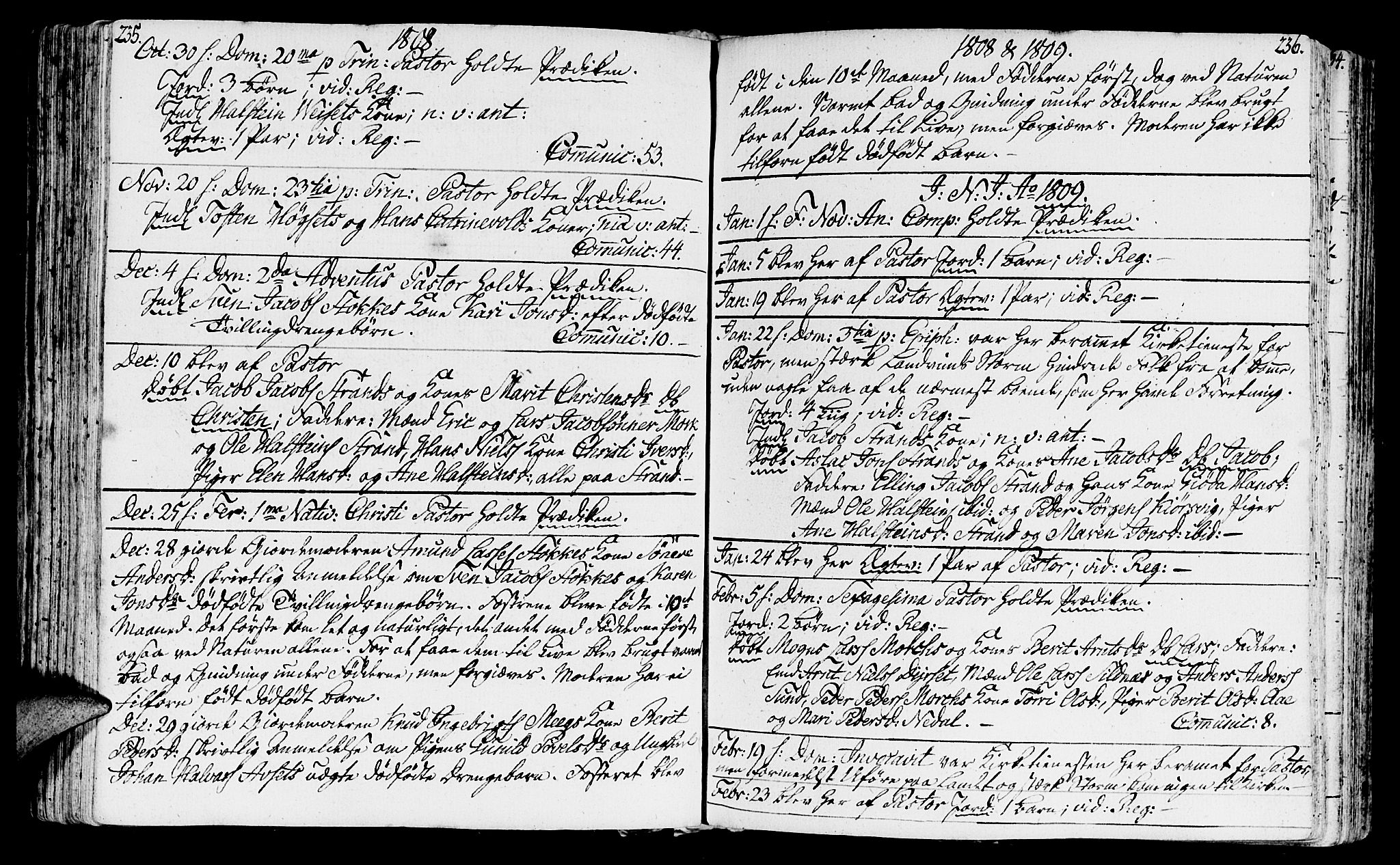 Ministerialprotokoller, klokkerbøker og fødselsregistre - Møre og Romsdal, AV/SAT-A-1454/568/L0799: Parish register (official) no. 568A08, 1780-1819, p. 235-236