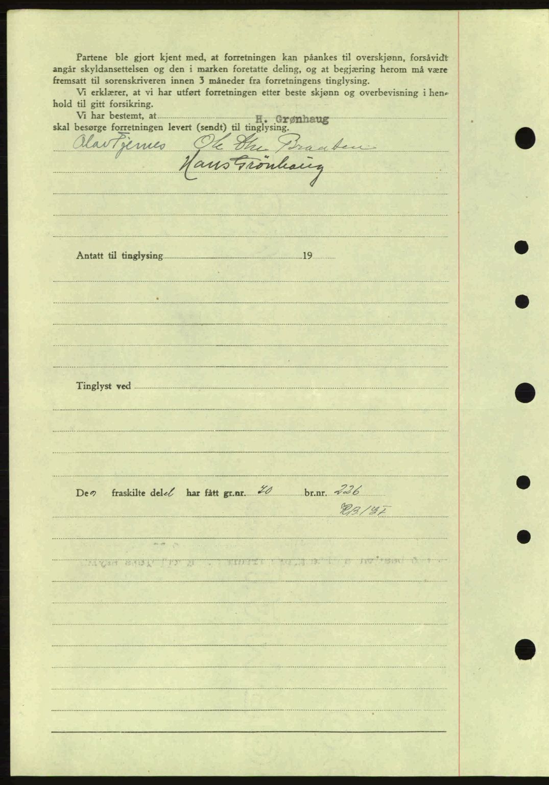 Idd og Marker sorenskriveri, AV/SAO-A-10283/G/Gb/Gbb/L0007: Mortgage book no. A7, 1944-1945, Diary no: : 789/1945