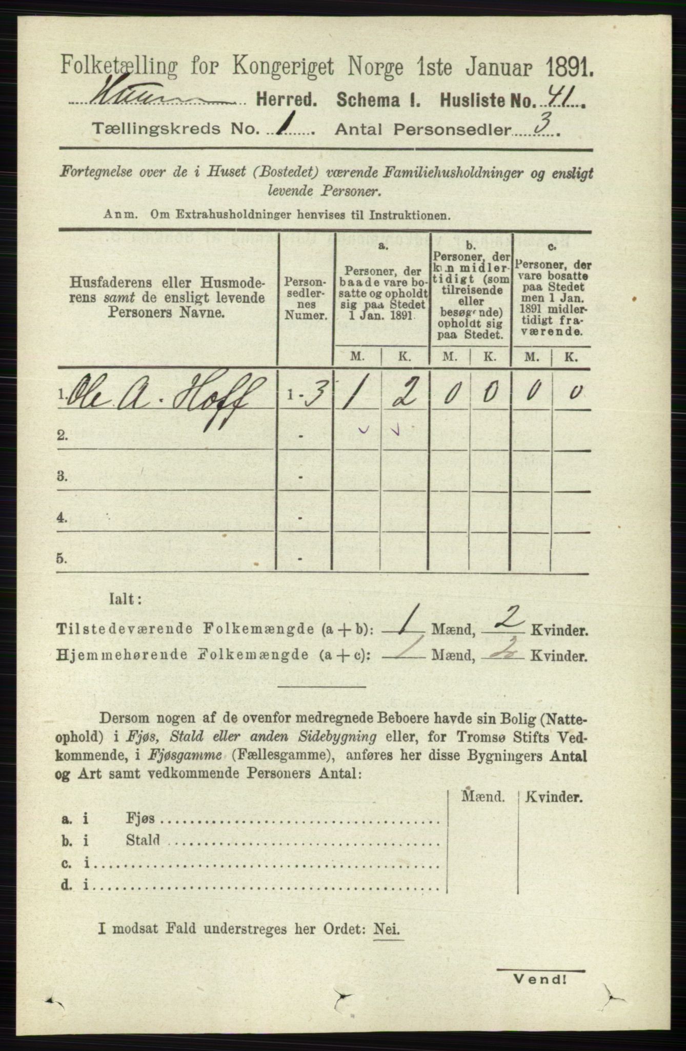 RA, 1891 census for 0628 Hurum, 1891, p. 65