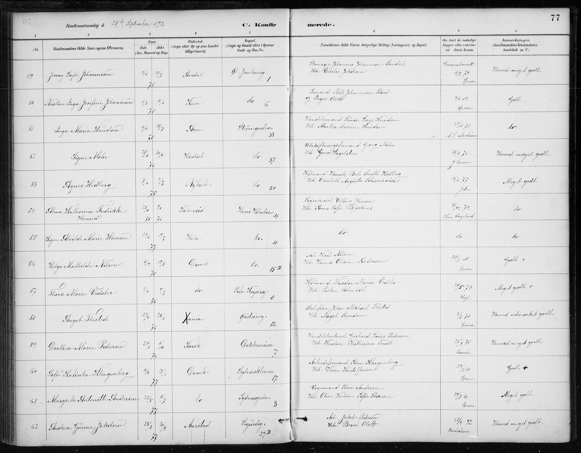 Johanneskirken sokneprestembete, AV/SAB-A-76001/H/Haa/L0008: Parish register (official) no. C 1, 1885-1907, p. 77