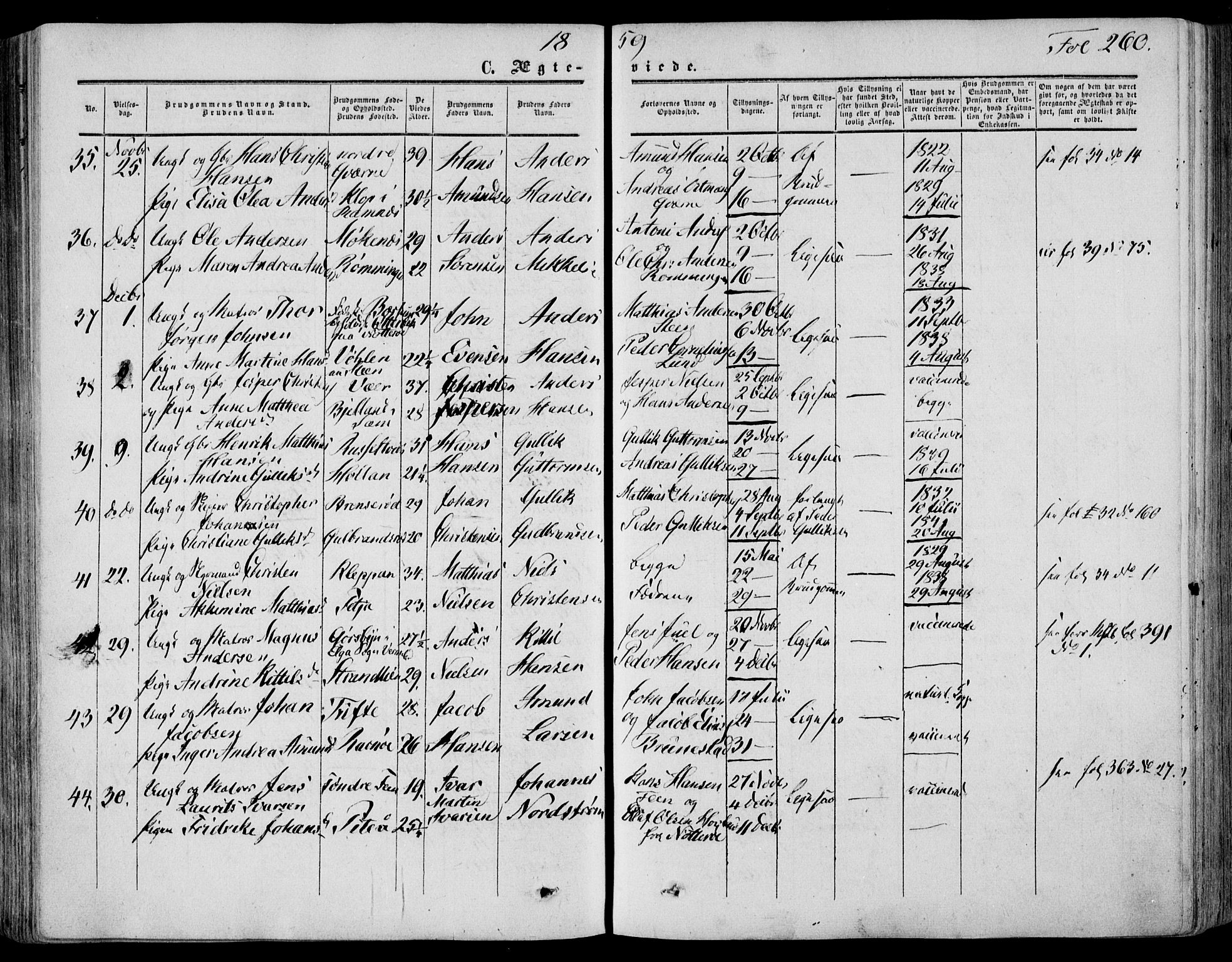 Stokke kirkebøker, SAKO/A-320/F/Fa/L0008: Parish register (official) no. I 8, 1858-1871, p. 260