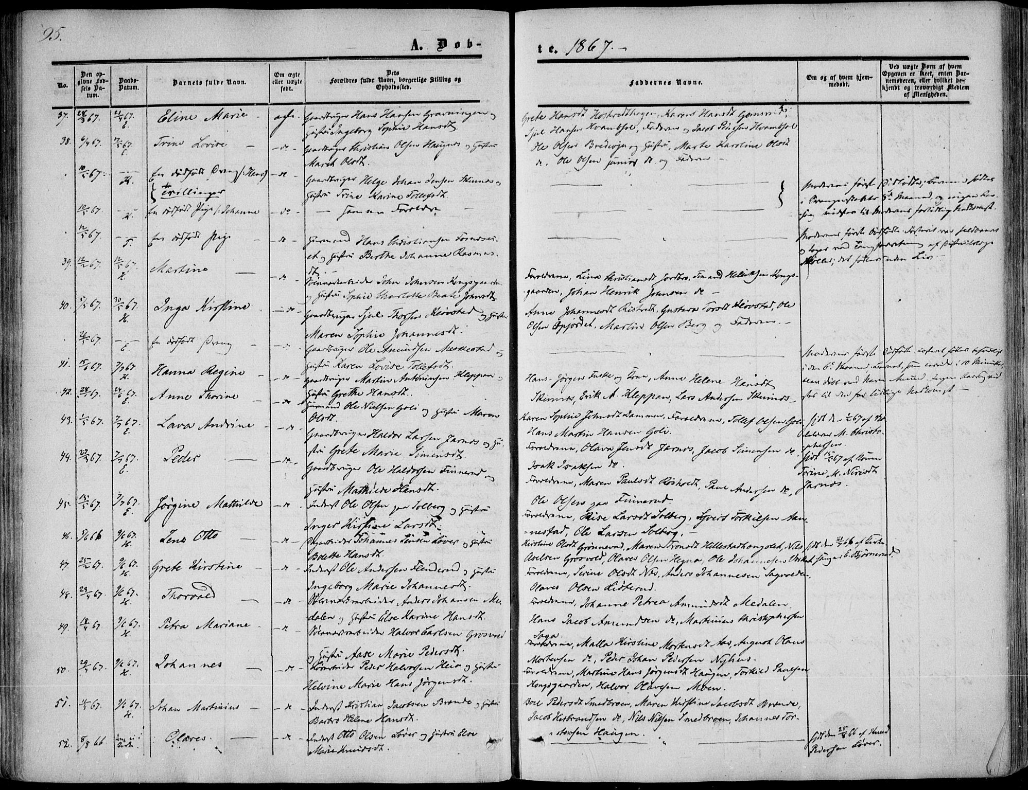 Sandsvær kirkebøker, AV/SAKO-A-244/F/Fa/L0006: Parish register (official) no. I 6, 1857-1868, p. 95