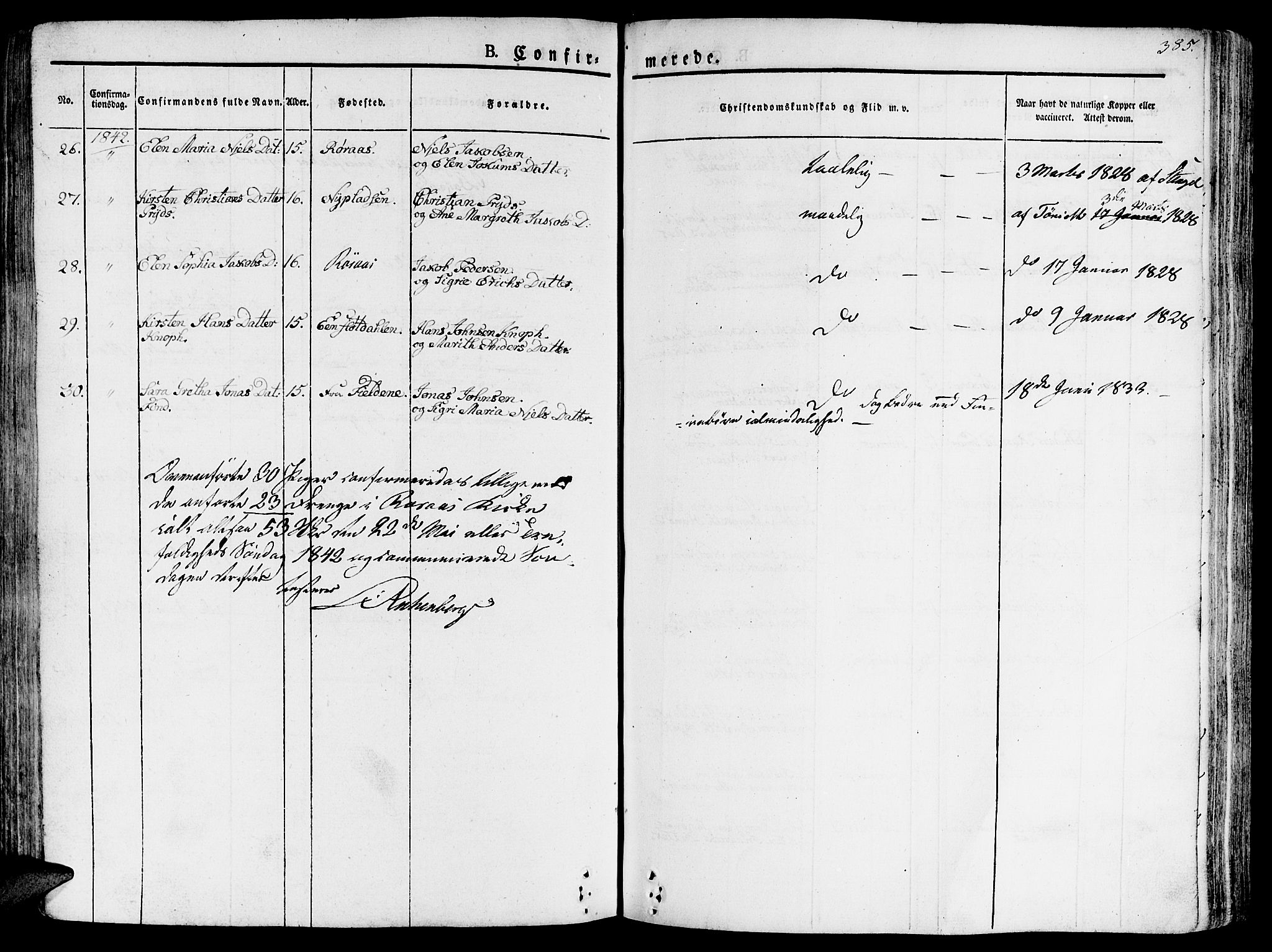 Ministerialprotokoller, klokkerbøker og fødselsregistre - Sør-Trøndelag, AV/SAT-A-1456/681/L0930: Parish register (official) no. 681A08, 1829-1844, p. 385