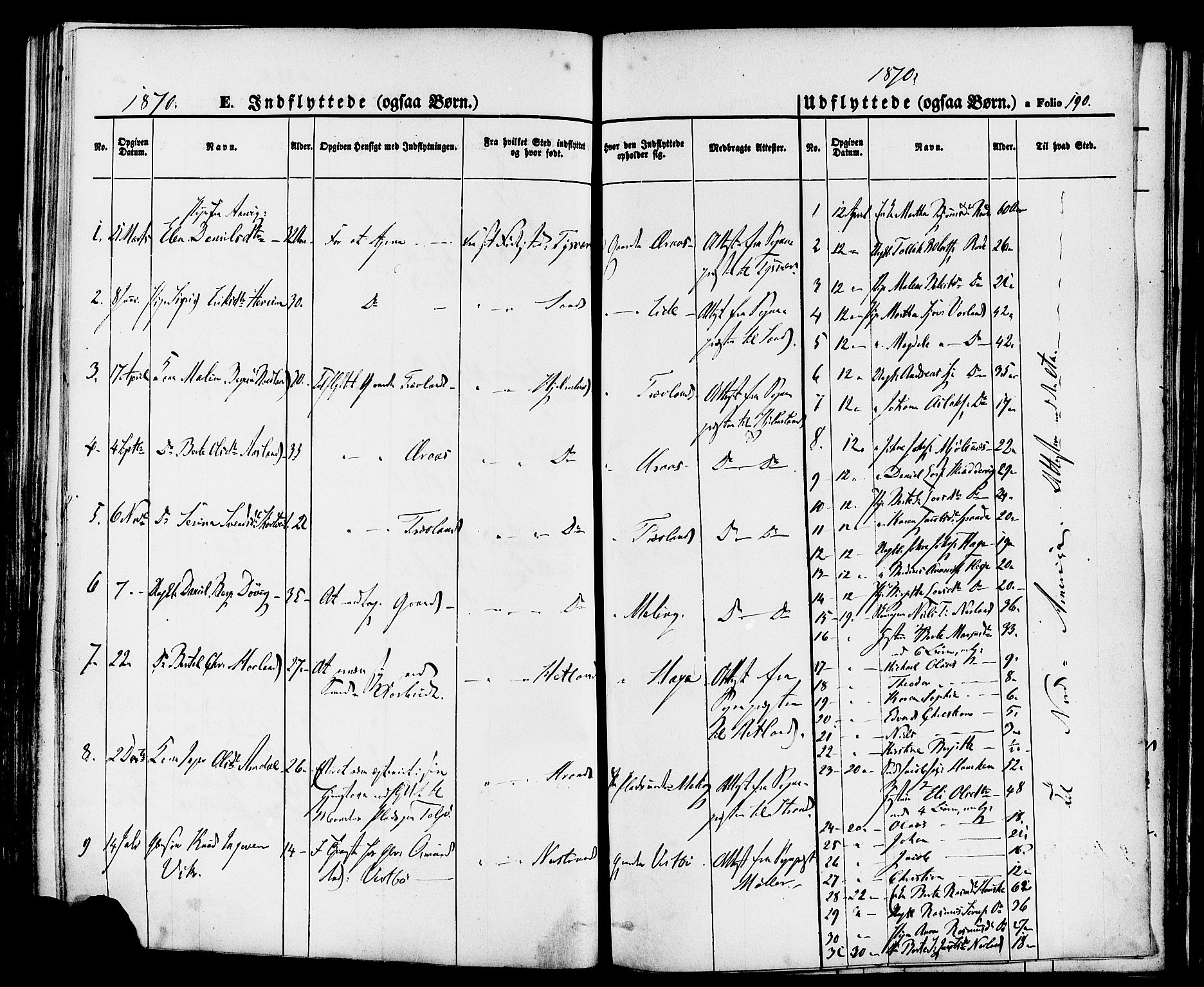 Finnøy sokneprestkontor, SAST/A-101825/H/Ha/Haa/L0008: Parish register (official) no. A 8, 1863-1878, p. 190