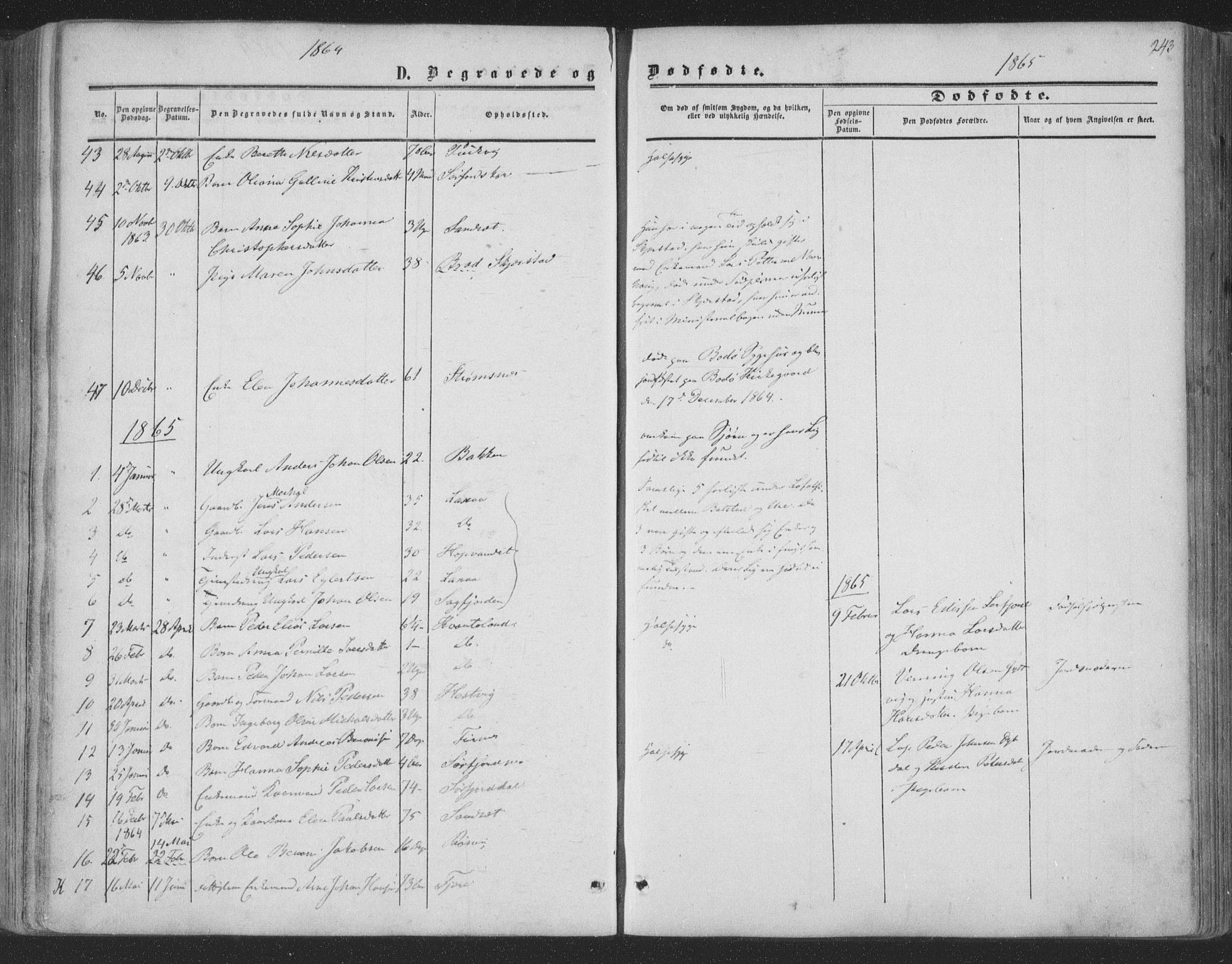 Ministerialprotokoller, klokkerbøker og fødselsregistre - Nordland, AV/SAT-A-1459/853/L0770: Parish register (official) no. 853A09, 1857-1870, p. 243