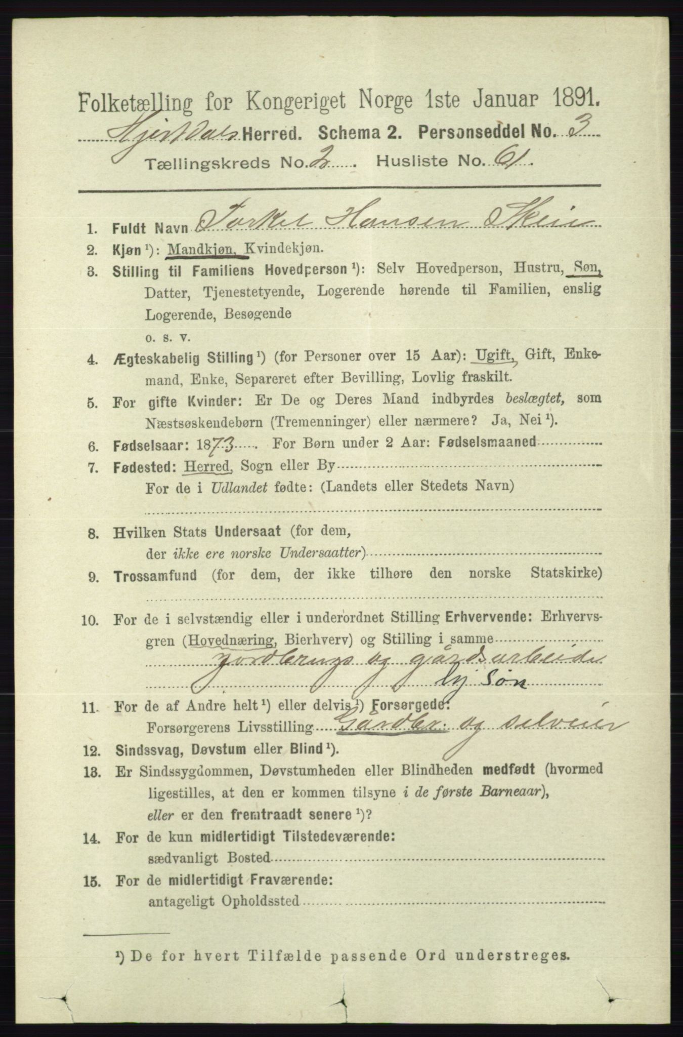 RA, 1891 census for 0827 Hjartdal, 1891, p. 976