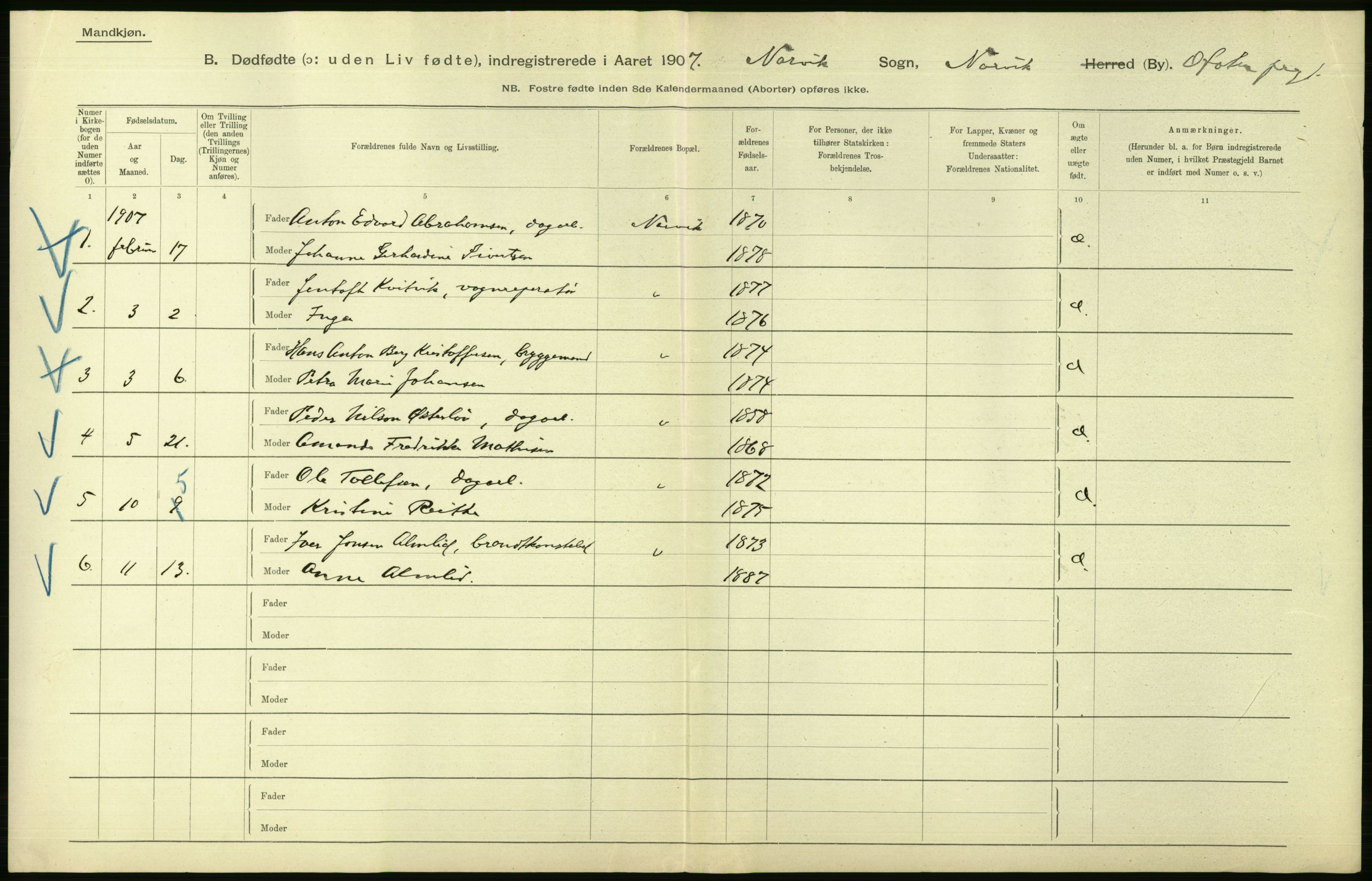 Statistisk sentralbyrå, Sosiodemografiske emner, Befolkning, AV/RA-S-2228/D/Df/Dfa/Dfae/L0045: Nordlands amt: Gifte. Bygder og byer., 1907, p. 750