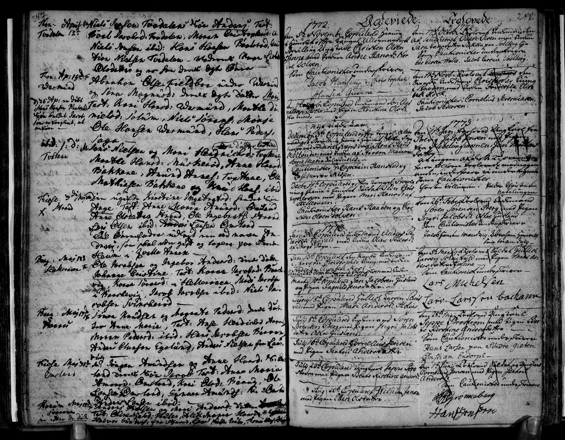 Brunlanes kirkebøker, SAKO/A-342/F/Fa/L0001: Parish register (official) no. I 1, 1766-1801, p. 247-248