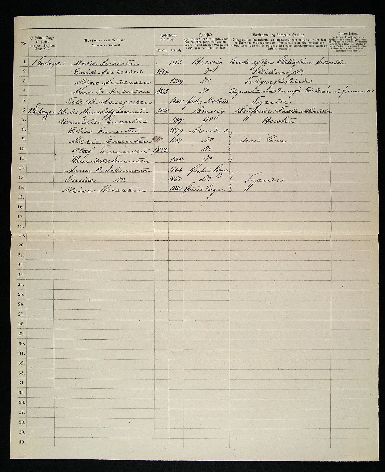 SAK, 1885 census for 0903 Arendal, 1885, p. 363