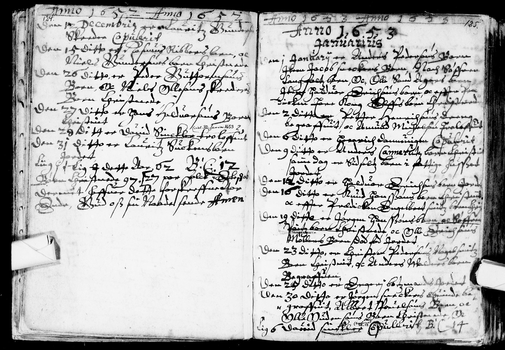 Bragernes kirkebøker, AV/SAKO-A-6/F/Fa/L0001: Parish register (official) no. I 1, 1634-1662, p. 124-125