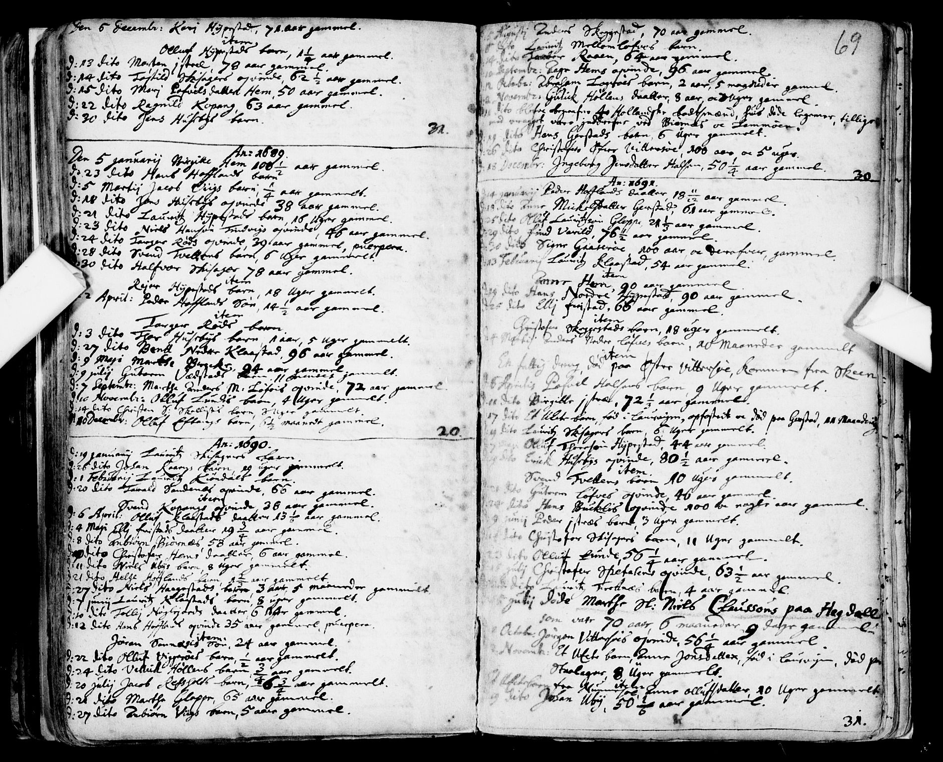 Tjølling kirkebøker, SAKO/A-60/F/Fa/L0001: Parish register (official) no. 1, 1670-1716, p. 69