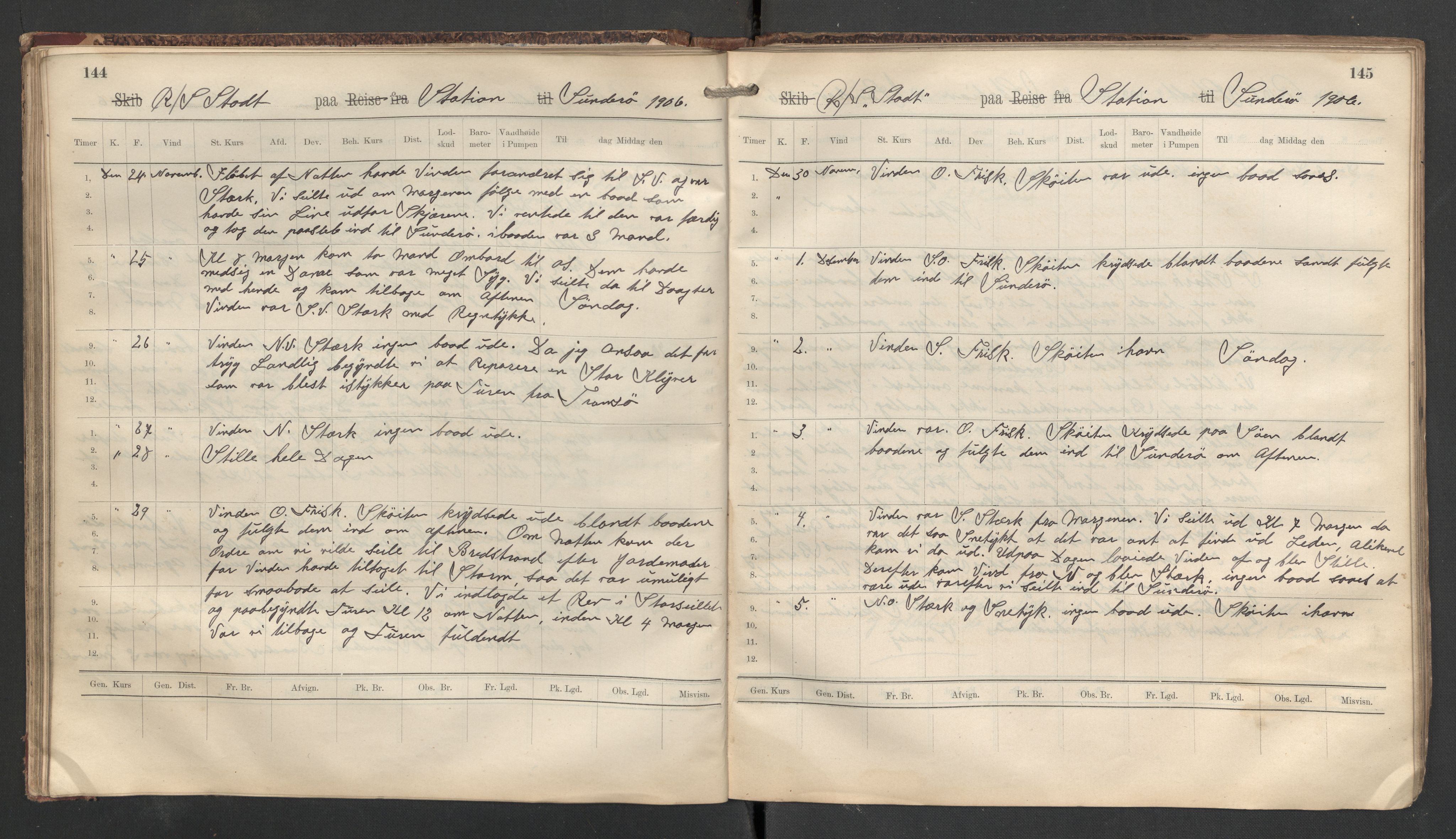 Redningsselskapet (NSSR), AV/RA-PA-1393/2/G/L0001: Dagbok, 1902-1913, p. 144-145