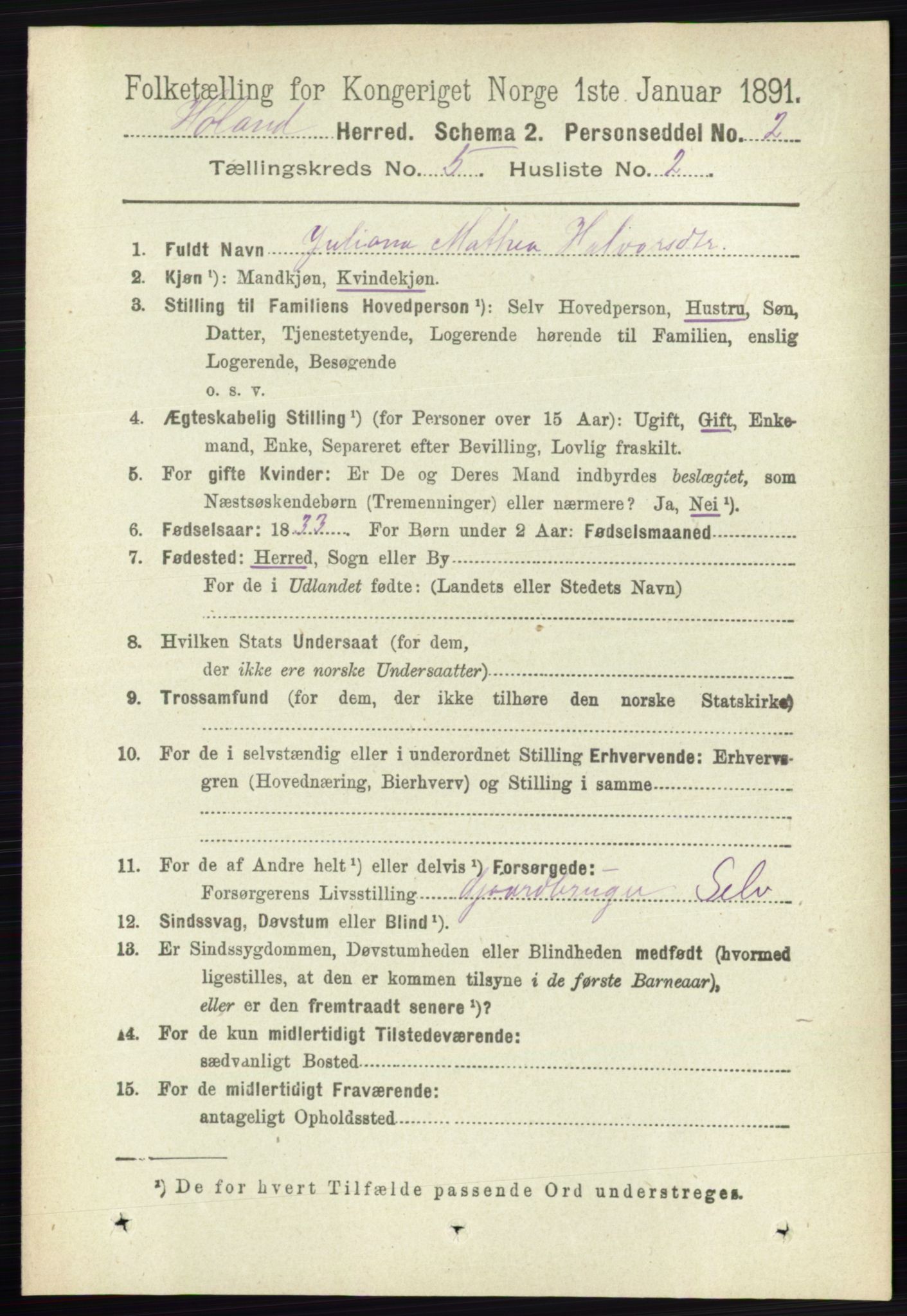 RA, 1891 census for 0221 Høland, 1891, p. 3521