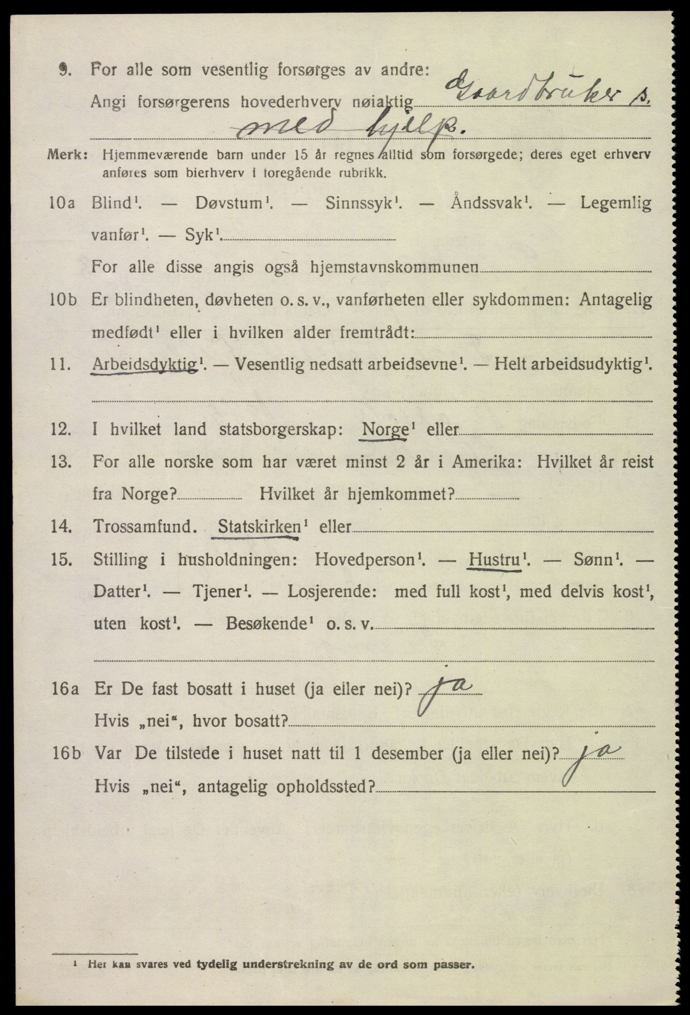 SAK, 1920 census for Gjøvdal, 1920, p. 1155