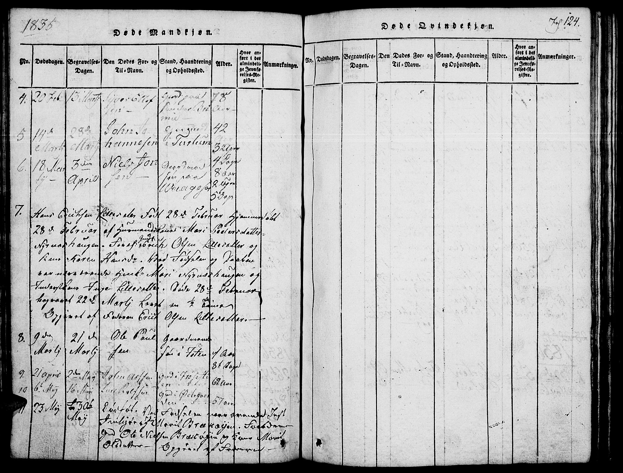 Lom prestekontor, AV/SAH-PREST-070/L/L0001: Parish register (copy) no. 1, 1815-1836, p. 124