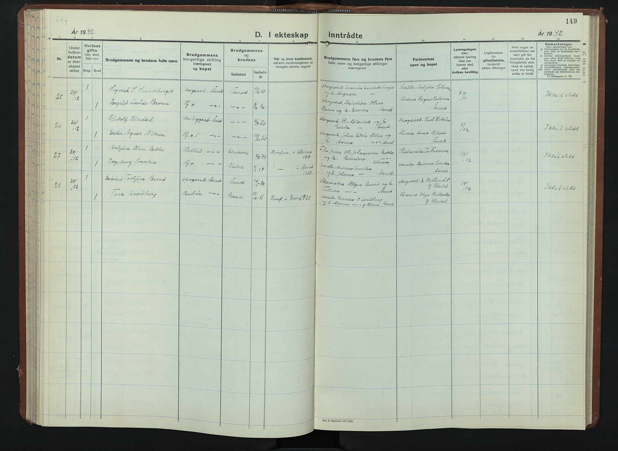 Åmot prestekontor, Hedmark, AV/SAH-PREST-056/H/Ha/Hab/L0008: Parish register (copy) no. 8, 1938-1947, p. 149