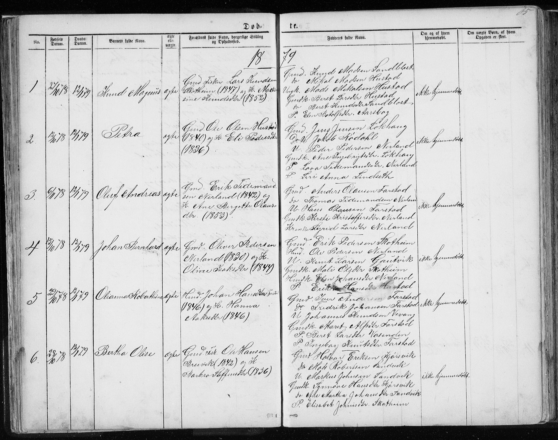 Ministerialprotokoller, klokkerbøker og fødselsregistre - Møre og Romsdal, AV/SAT-A-1454/567/L0782: Parish register (copy) no. 567C02, 1867-1886, p. 65