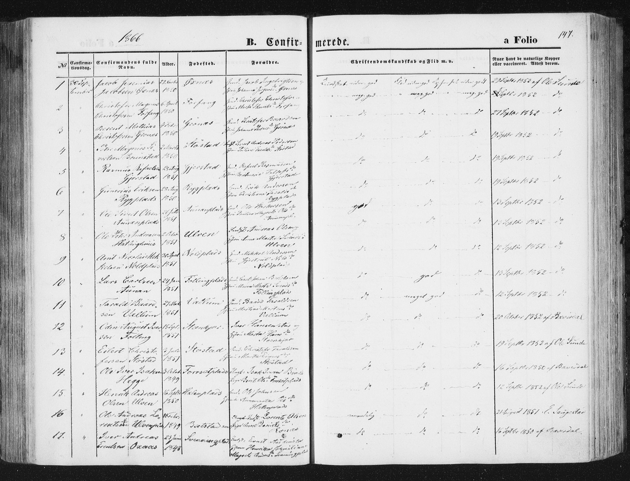 Ministerialprotokoller, klokkerbøker og fødselsregistre - Nord-Trøndelag, SAT/A-1458/746/L0447: Parish register (official) no. 746A06, 1860-1877, p. 147