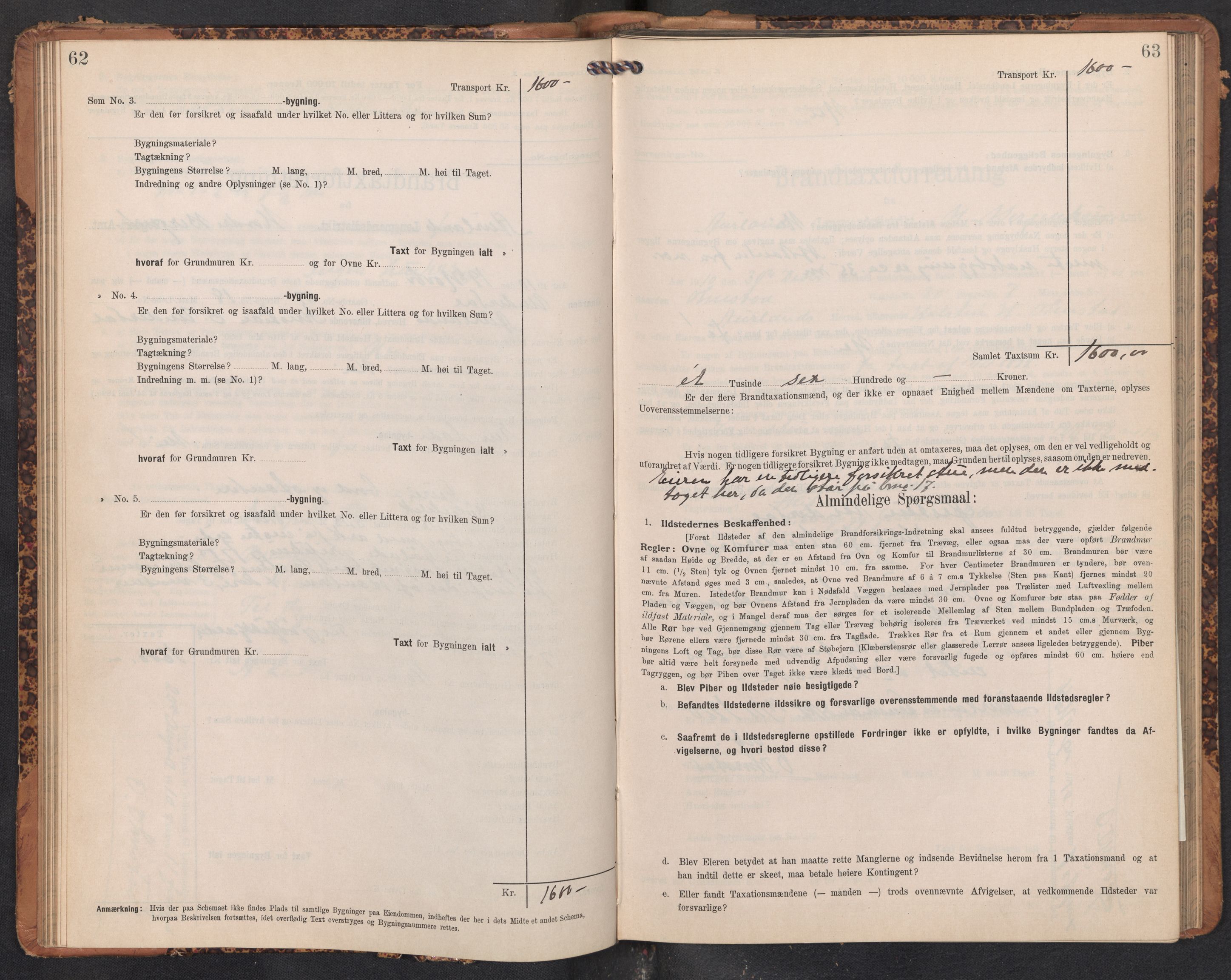 Lensmannen i Aurland, AV/SAB-A-26401/0012/L0005: Branntakstprotokoll, skjematakst, 1909-1916, p. 62-63