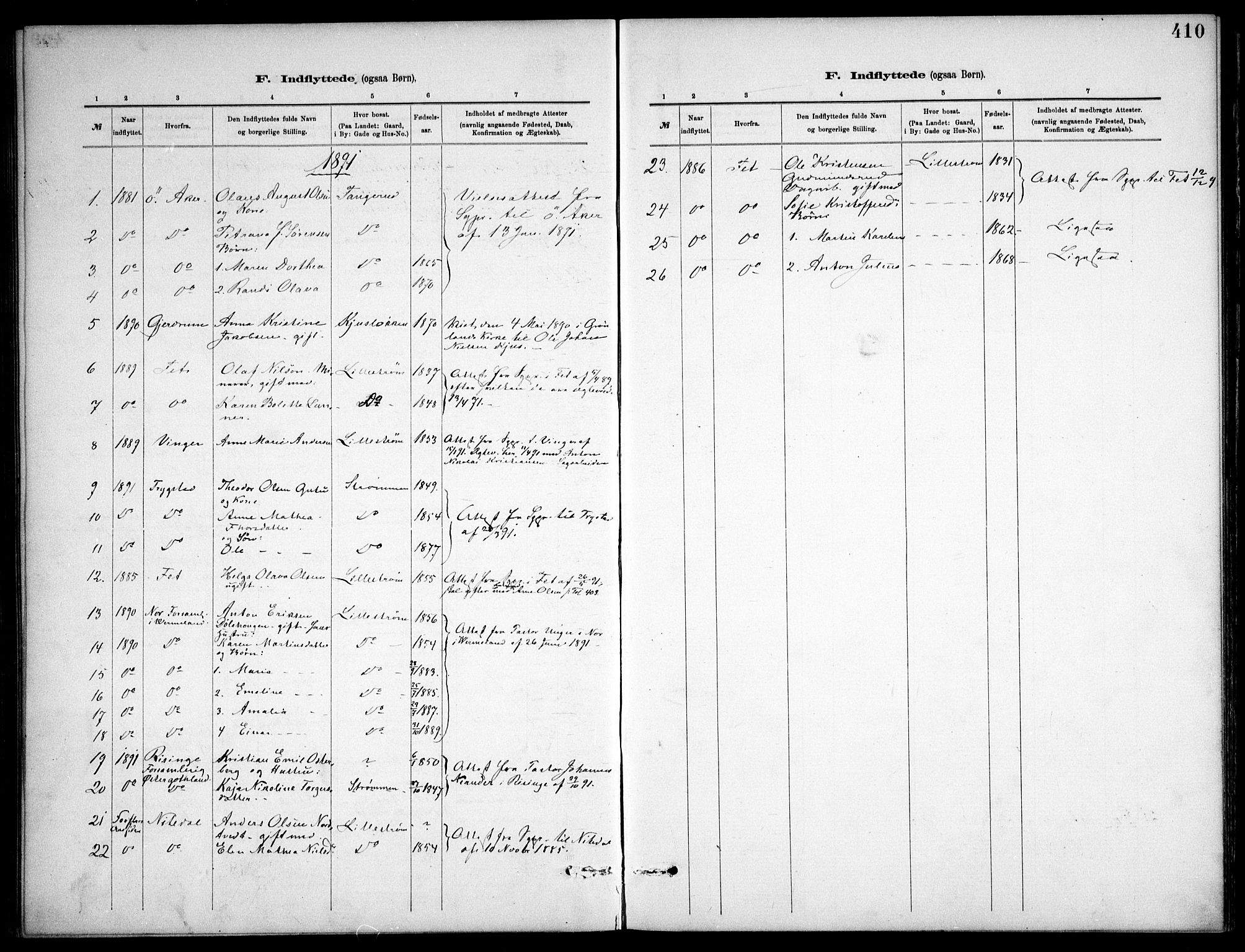 Skedsmo prestekontor Kirkebøker, AV/SAO-A-10033a/F/Fa/L0013: Parish register (official) no. I 13, 1883-1891, p. 410