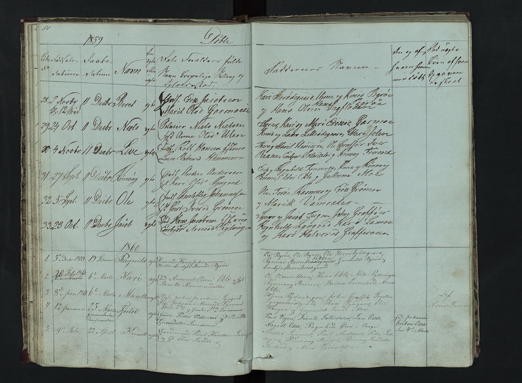 Lom prestekontor, SAH/PREST-070/L/L0014: Parish register (copy) no. 14, 1845-1876, p. 50-51