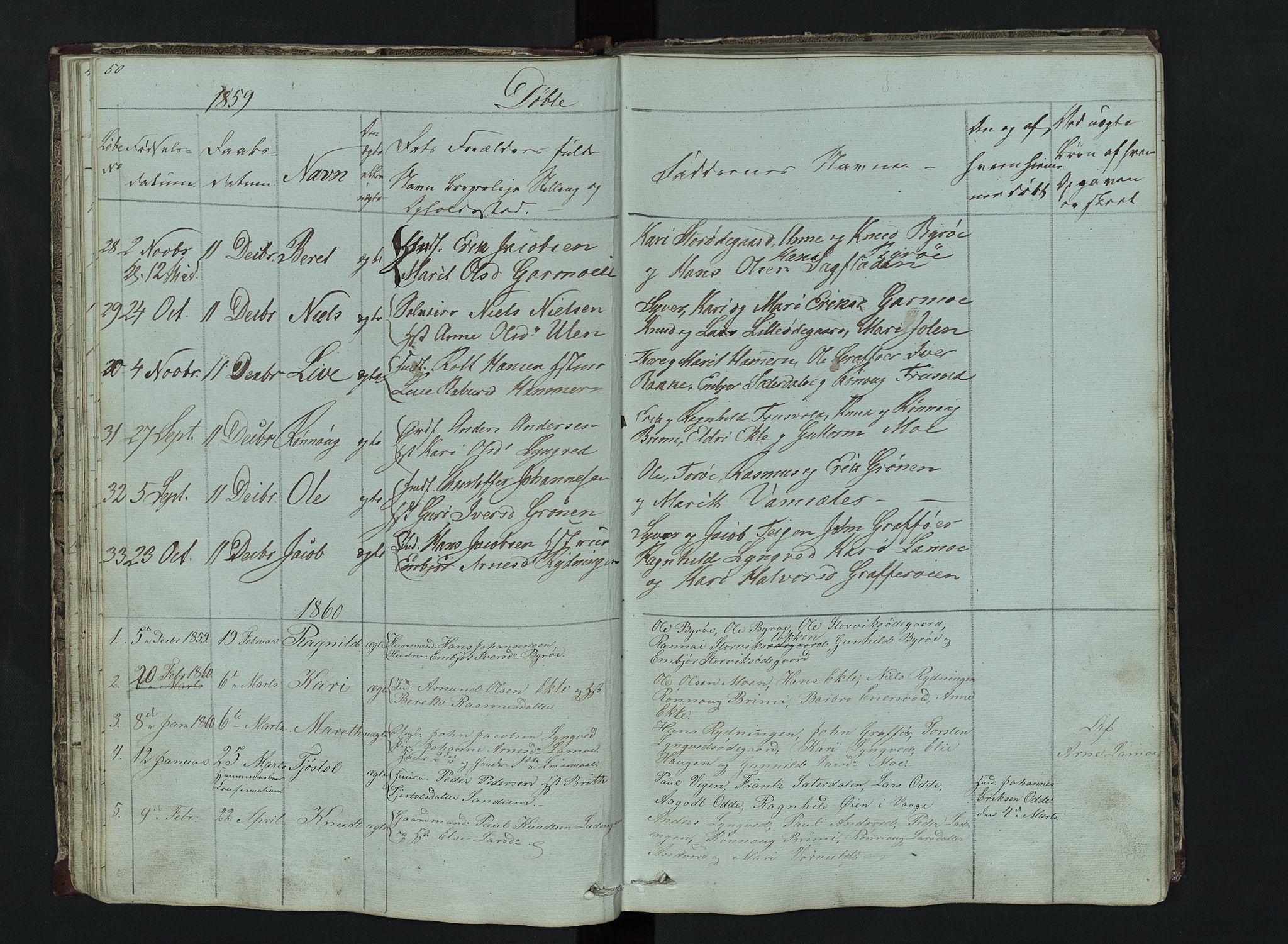 Lom prestekontor, AV/SAH-PREST-070/L/L0014: Parish register (copy) no. 14, 1845-1876, p. 50-51