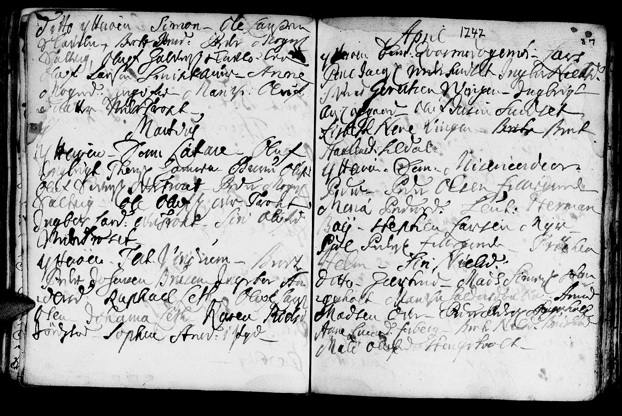 Ministerialprotokoller, klokkerbøker og fødselsregistre - Nord-Trøndelag, SAT/A-1458/722/L0215: Parish register (official) no. 722A02, 1718-1755, p. 87