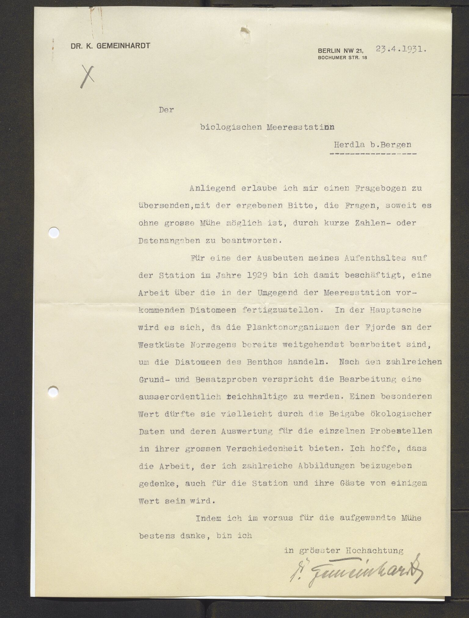 Bergens Museum, AV/SAB-A-17301/13/D/L0002: Korrespondanse , 1928-1940, p. 72