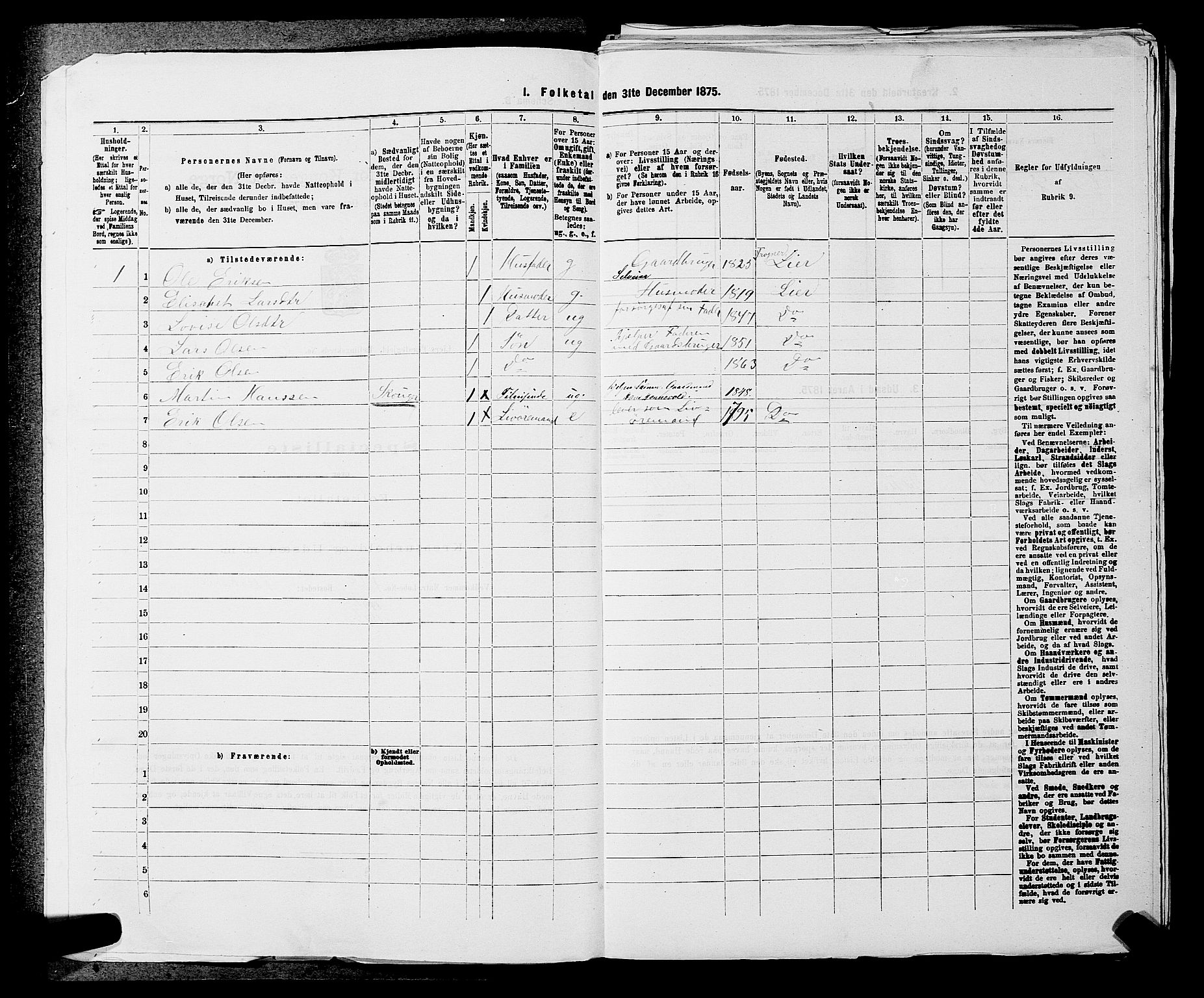 SAKO, 1875 census for 0626P Lier, 1875, p. 942