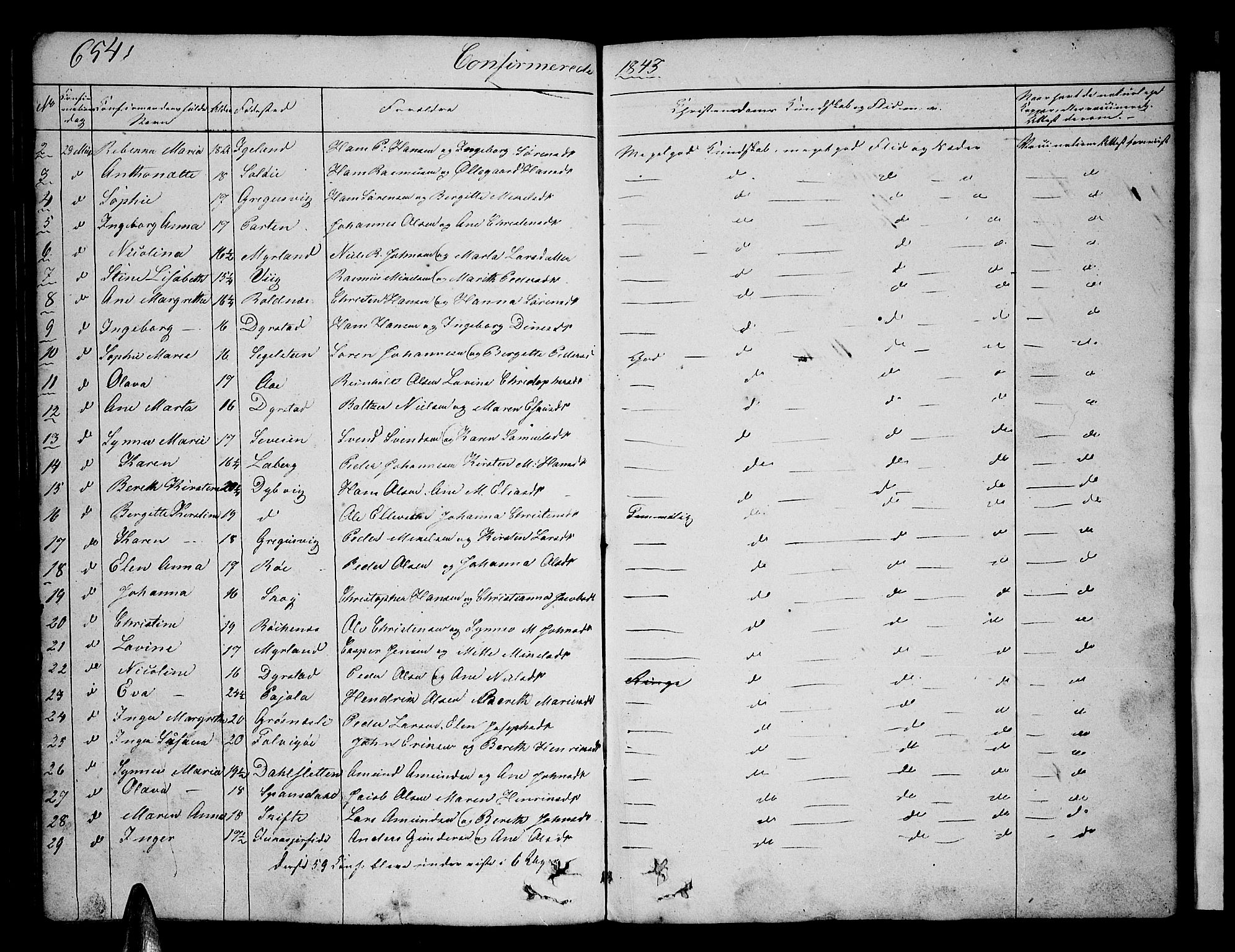 Ibestad sokneprestembete, AV/SATØ-S-0077/H/Ha/Hab/L0003klokker: Parish register (copy) no. 3, 1833-1852, p. 654