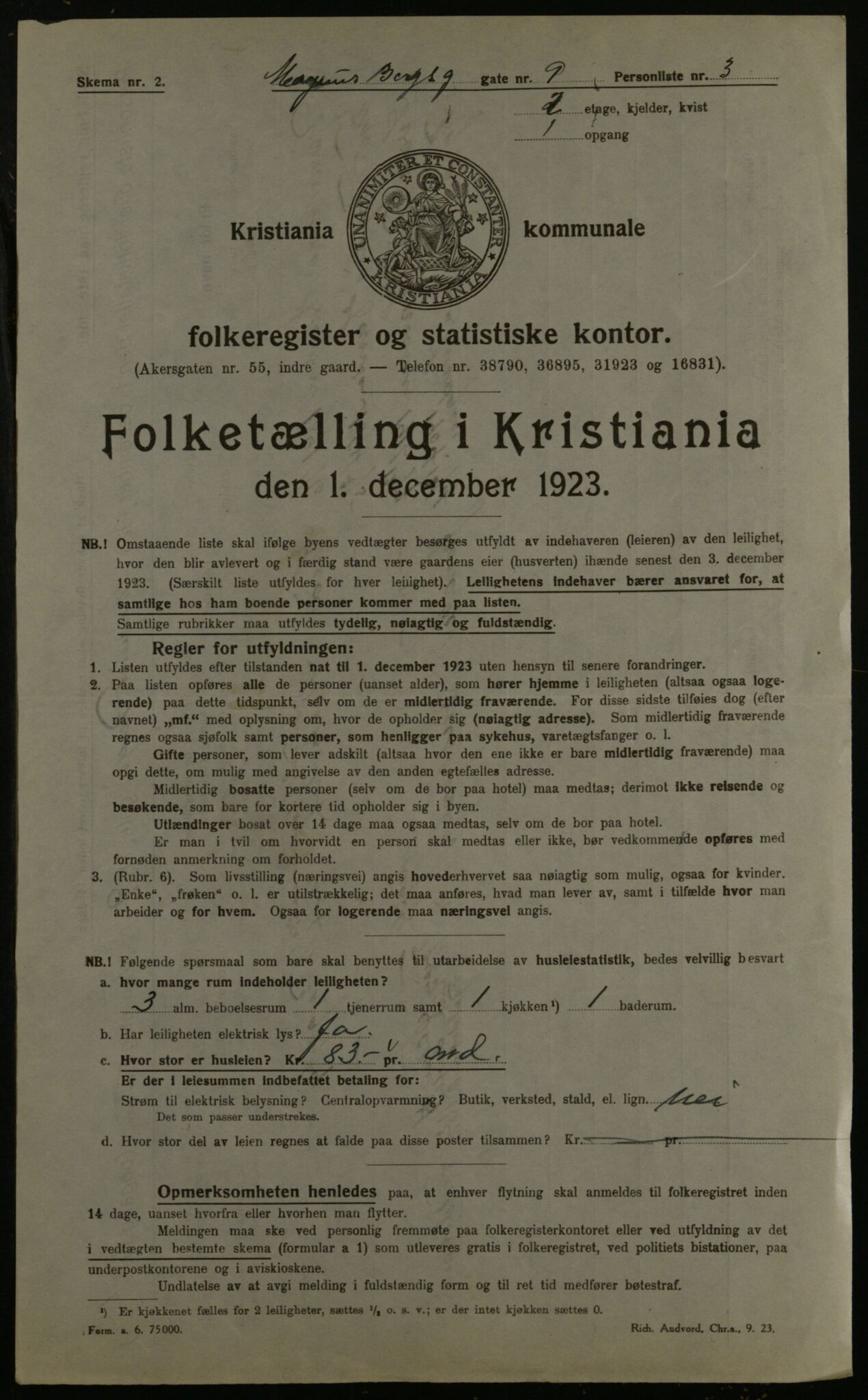 OBA, Municipal Census 1923 for Kristiania, 1923, p. 65853