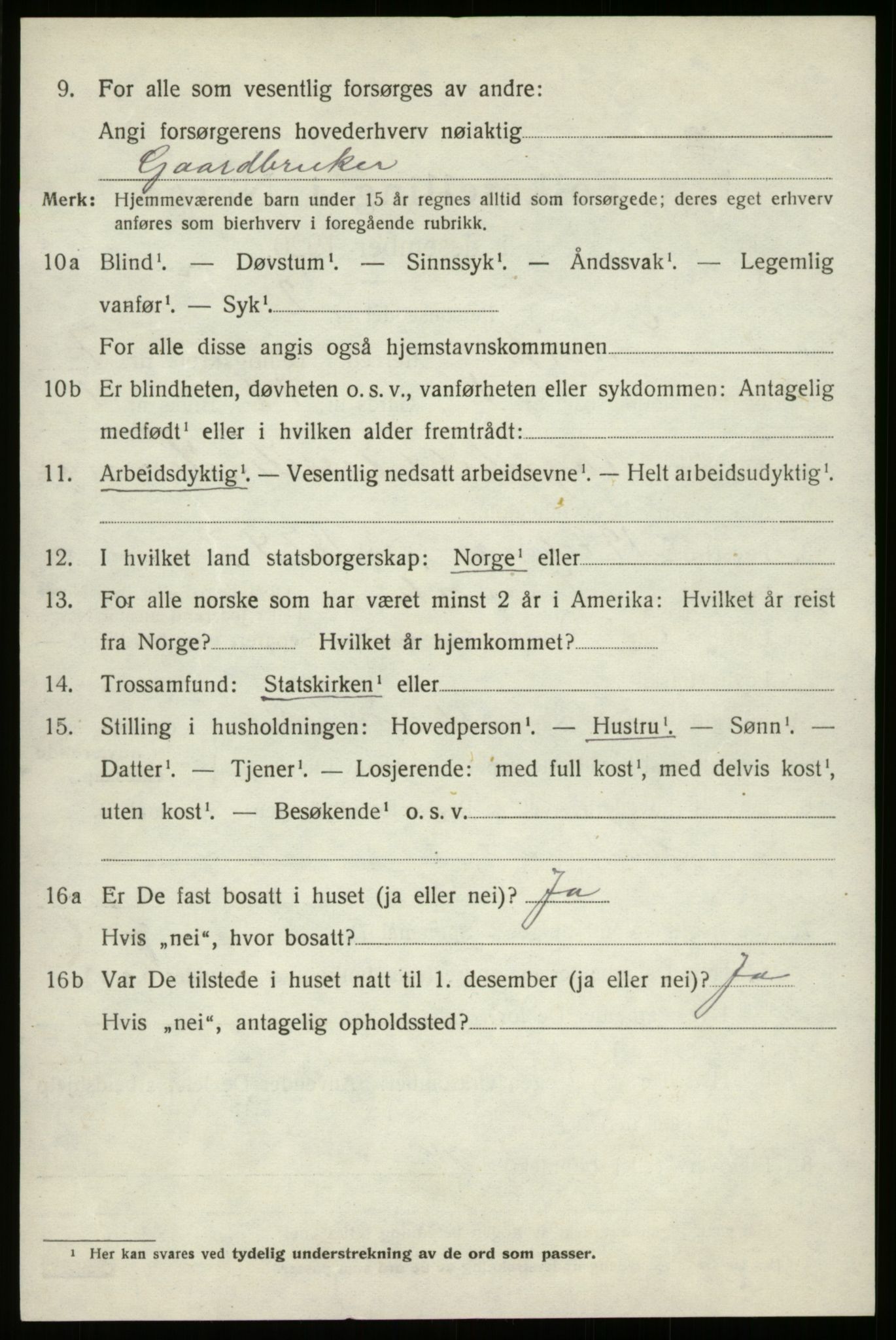 SAB, 1920 census for Innvik, 1920, p. 3150