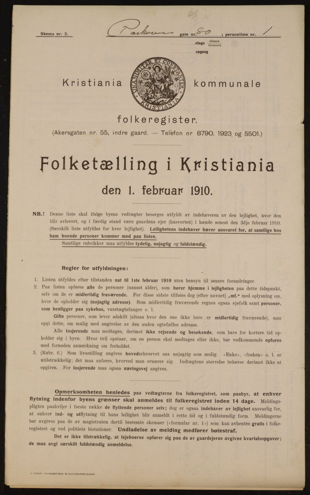 OBA, Municipal Census 1910 for Kristiania, 1910, p. 75474