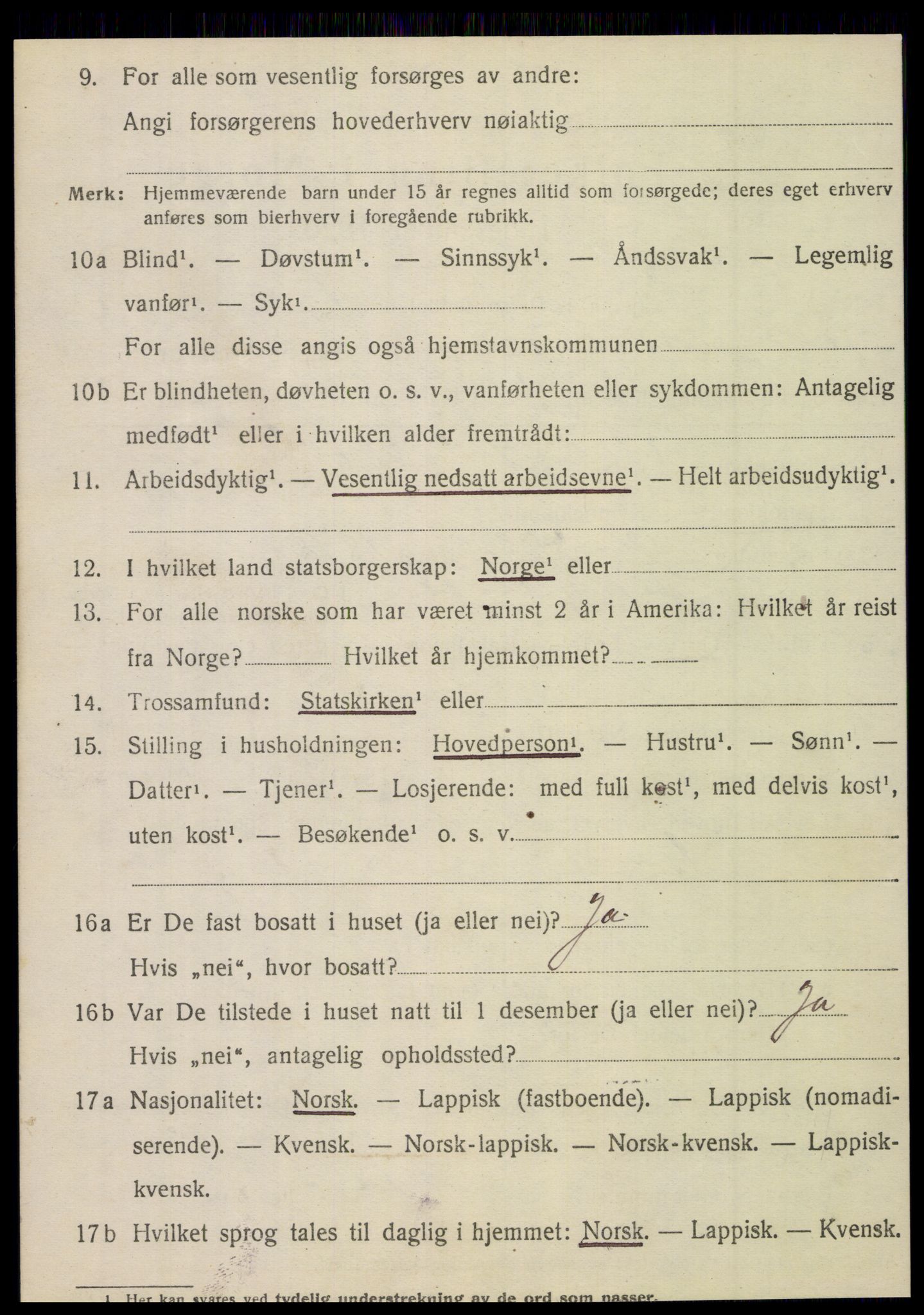 SAT, 1920 census for Hattfjelldal, 1920, p. 1593