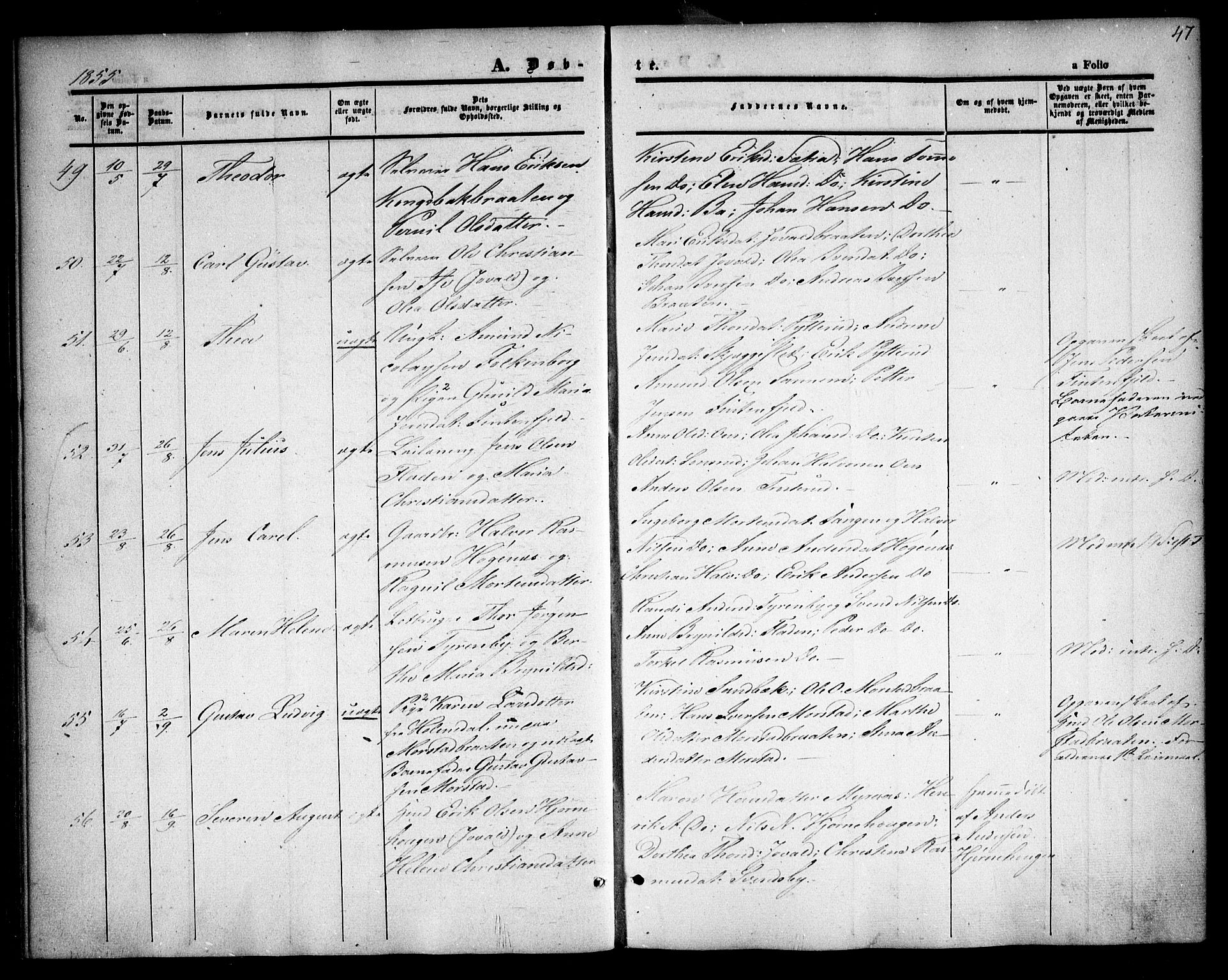 Rødenes prestekontor Kirkebøker, AV/SAO-A-2005/F/Fa/L0006: Parish register (official) no. I 6, 1850-1859, p. 47