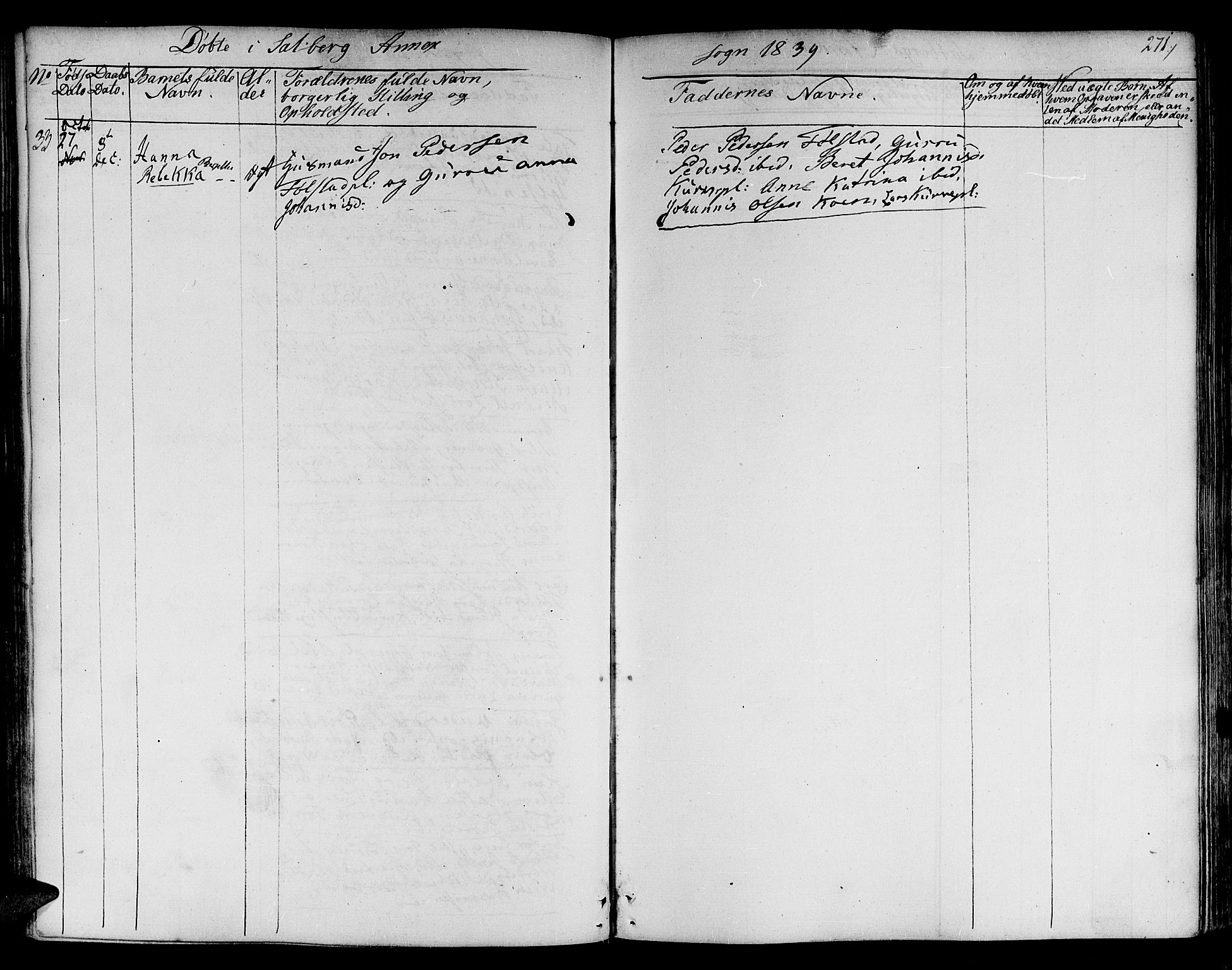 Ministerialprotokoller, klokkerbøker og fødselsregistre - Nord-Trøndelag, SAT/A-1458/730/L0277: Parish register (official) no. 730A06 /2, 1831-1839, p. 271