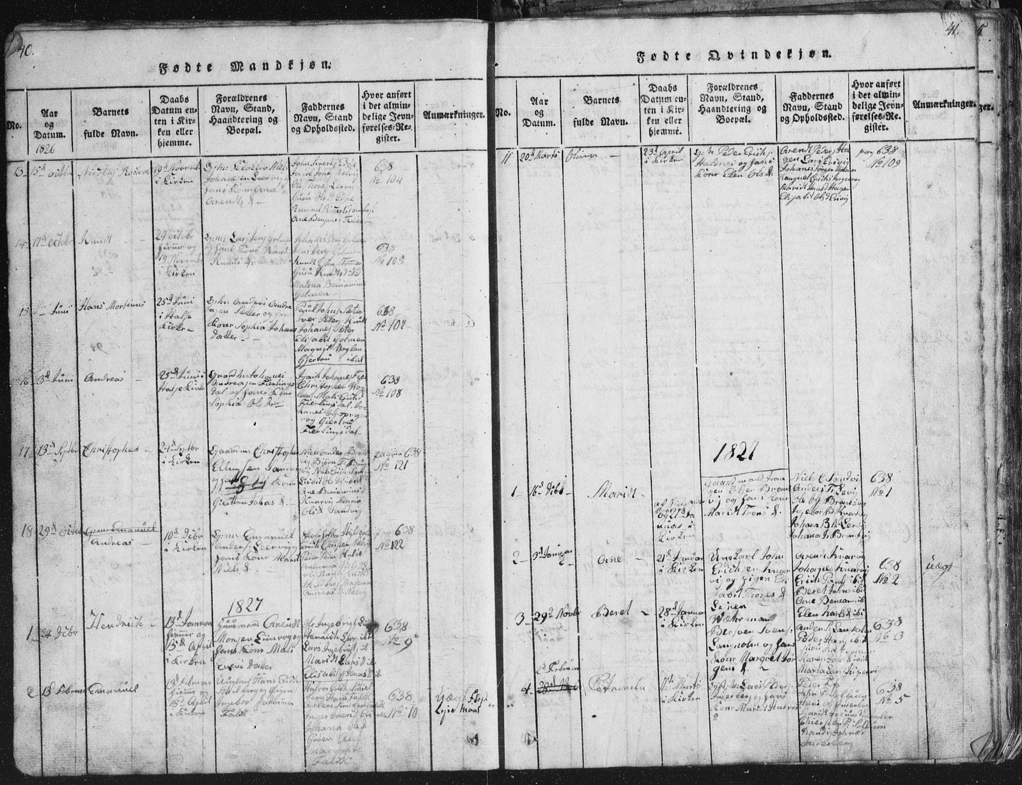 Ministerialprotokoller, klokkerbøker og fødselsregistre - Møre og Romsdal, SAT/A-1454/581/L0942: Parish register (copy) no. 581C00, 1820-1836, p. 40-41