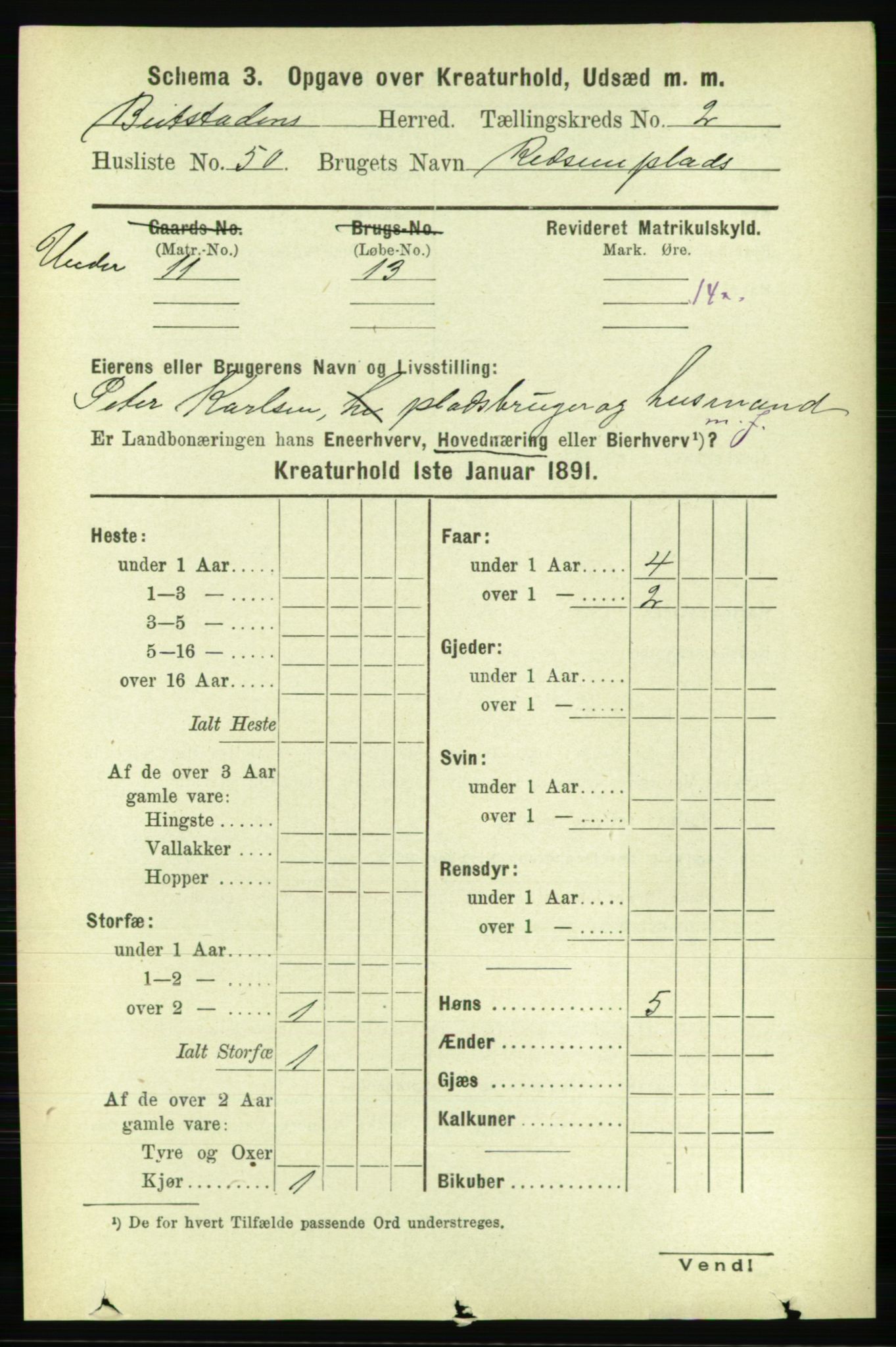 RA, 1891 census for 1727 Beitstad, 1891, p. 5746