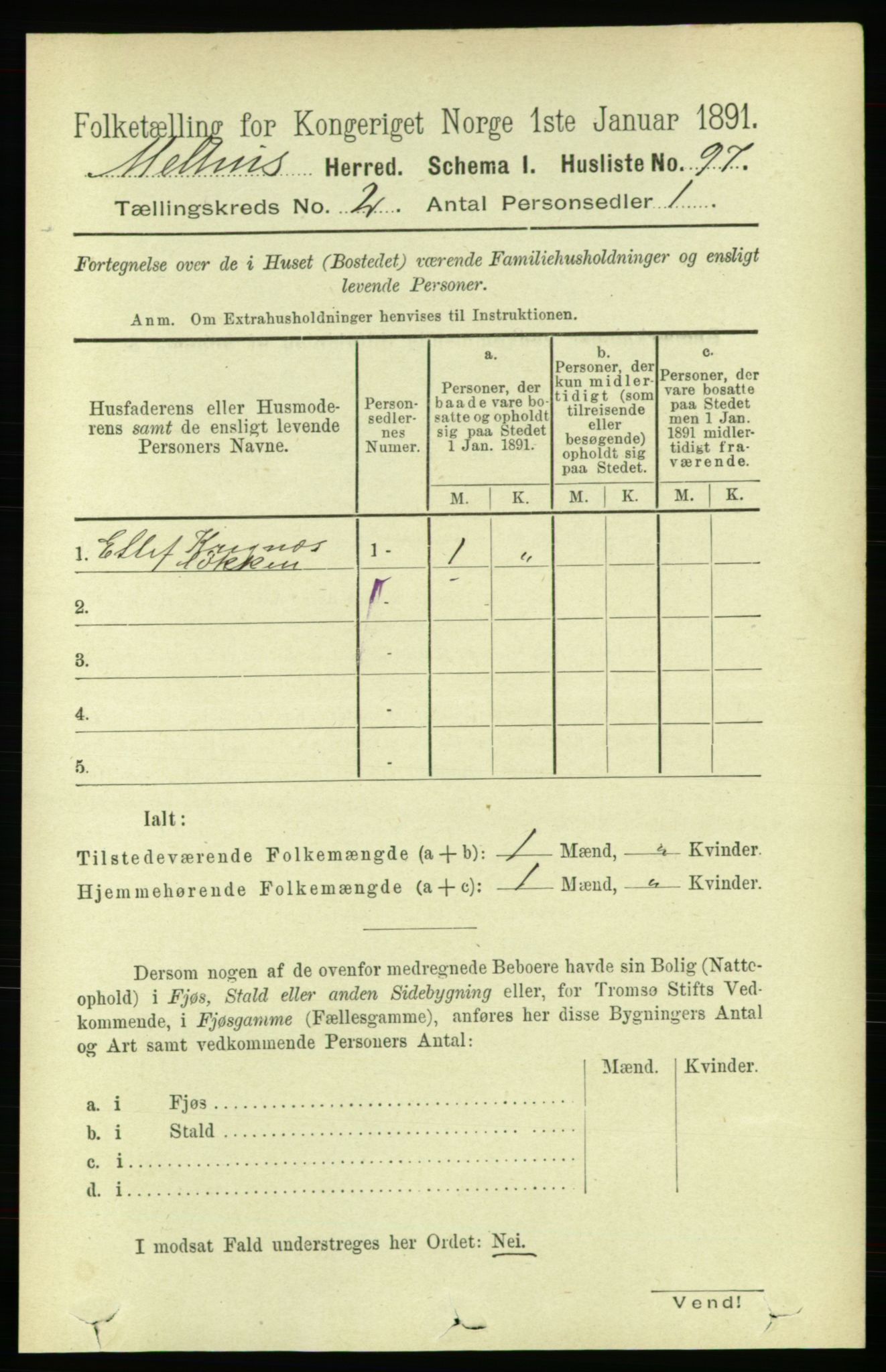 RA, 1891 census for 1653 Melhus, 1891, p. 735