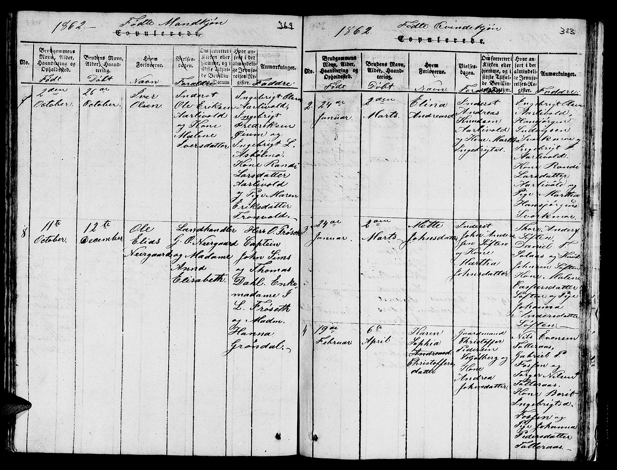 Ministerialprotokoller, klokkerbøker og fødselsregistre - Sør-Trøndelag, SAT/A-1456/671/L0842: Parish register (copy) no. 671C01, 1816-1867, p. 382-383