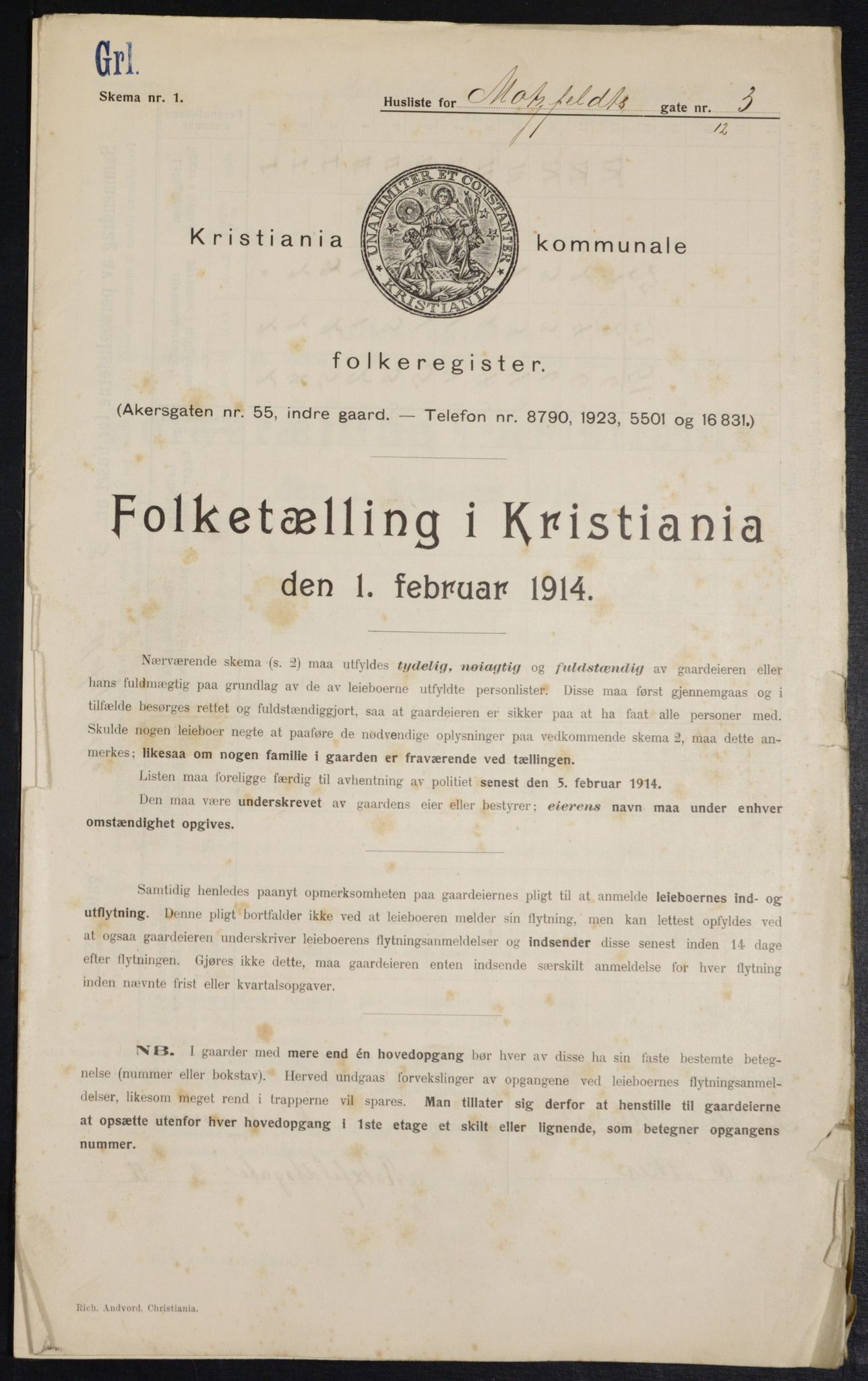 OBA, Municipal Census 1914 for Kristiania, 1914, p. 65873