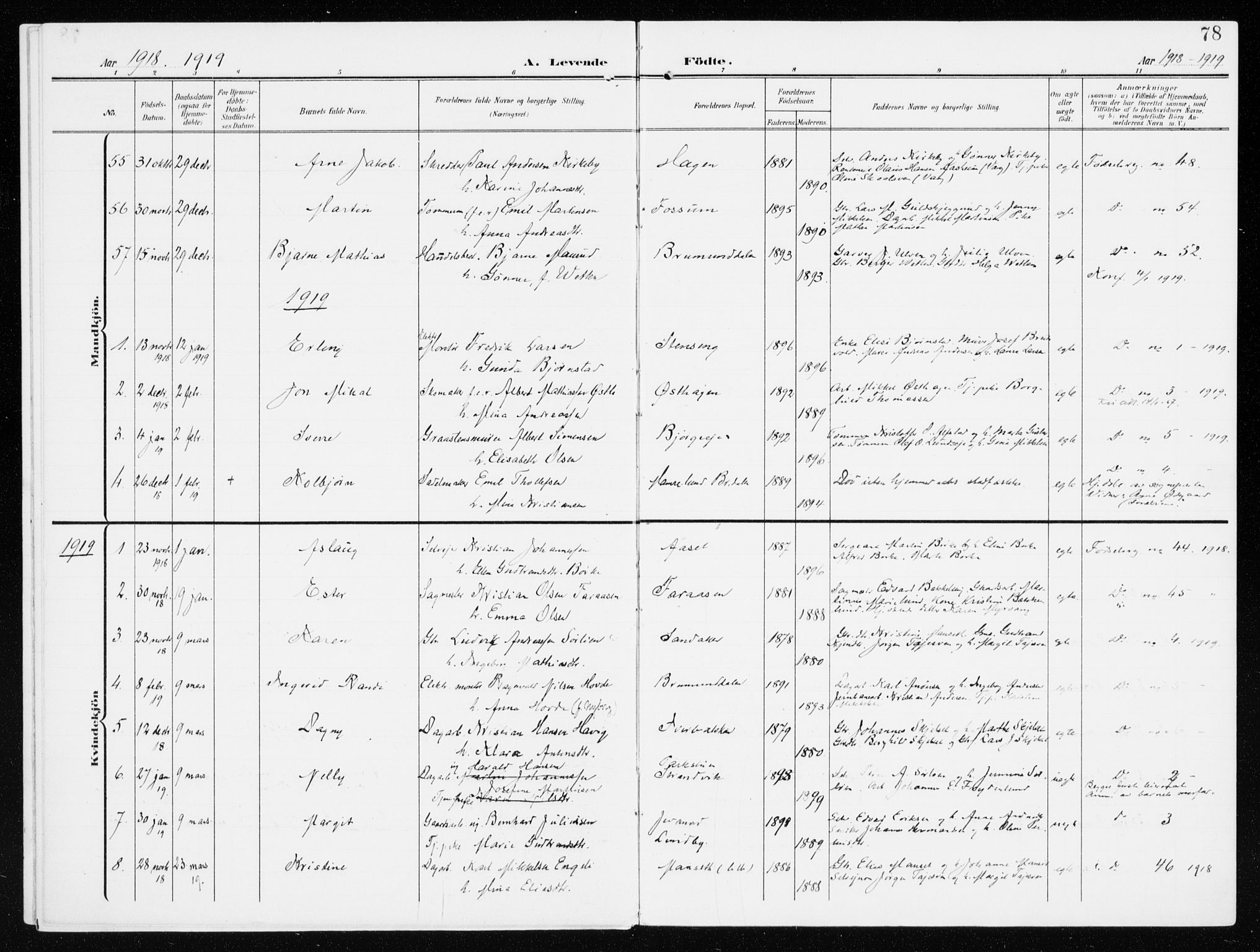 Furnes prestekontor, SAH/PREST-012/K/Ka/L0001: Parish register (official) no. 1, 1907-1935, p. 78