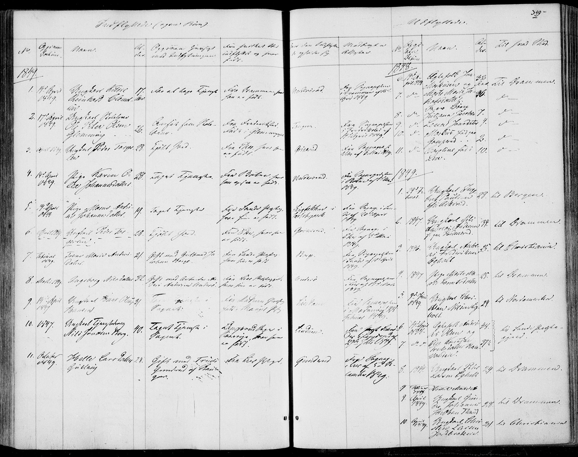 Skoger kirkebøker, SAKO/A-59/F/Fa/L0003: Parish register (official) no. I 3, 1842-1861, p. 349