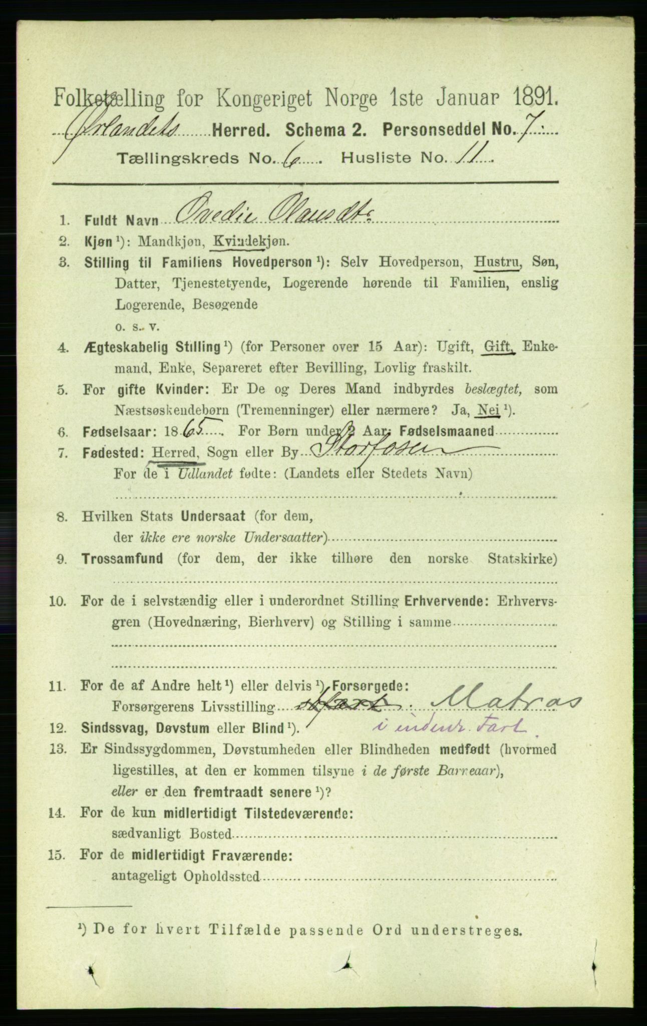 RA, 1891 census for 1621 Ørland, 1891, p. 1918