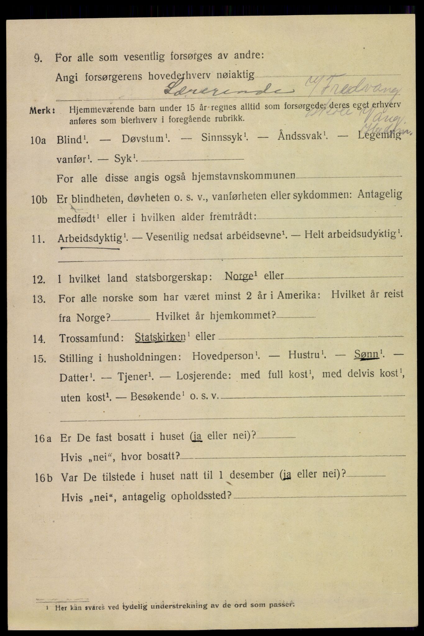 SAH, 1920 census for Hamar, 1920, p. 16814