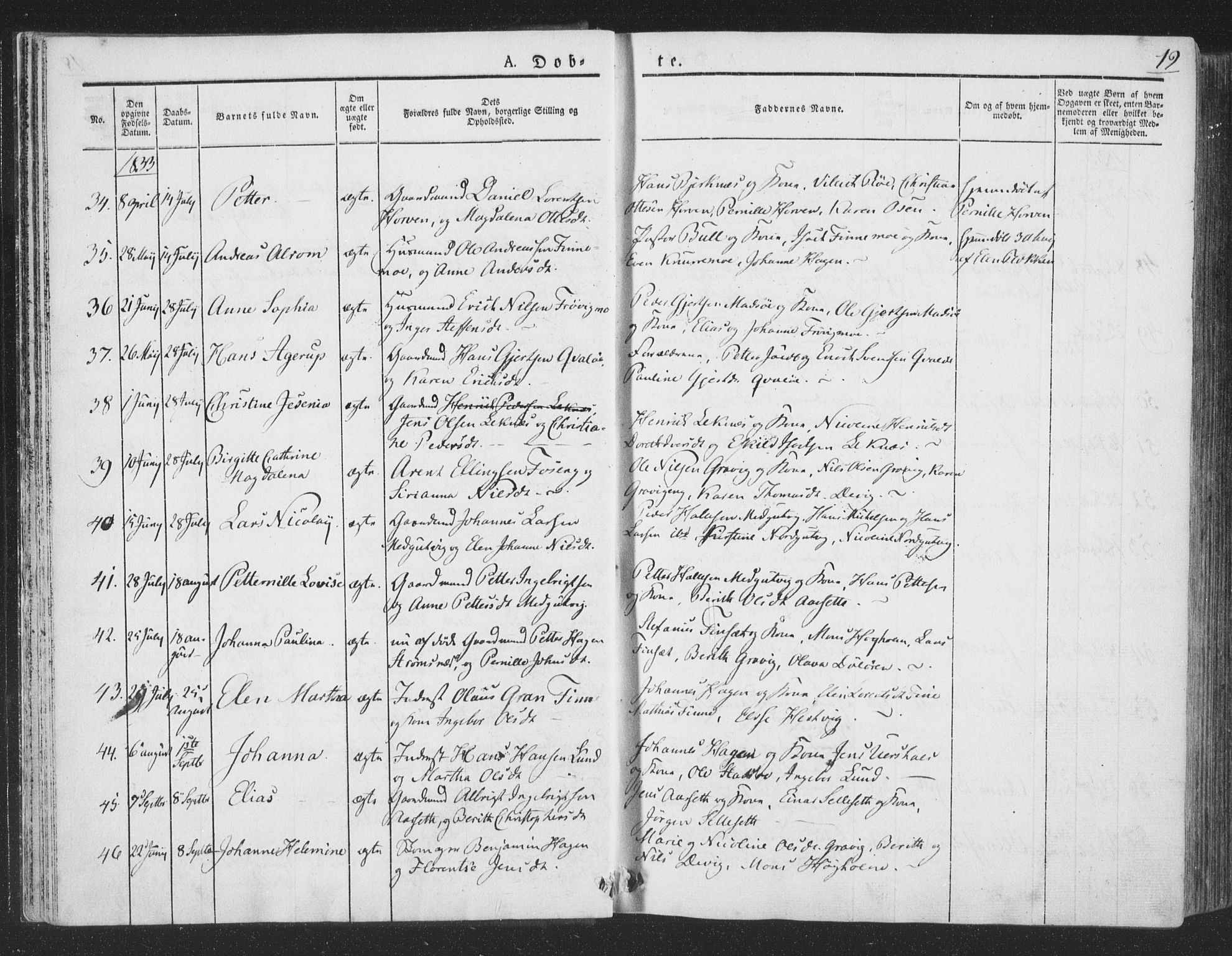 Ministerialprotokoller, klokkerbøker og fødselsregistre - Nord-Trøndelag, SAT/A-1458/780/L0639: Parish register (official) no. 780A04, 1830-1844, p. 19
