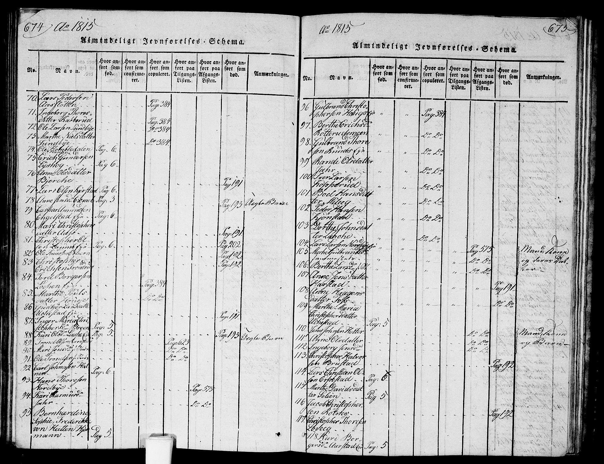 Nannestad prestekontor Kirkebøker, AV/SAO-A-10414a/G/Ga/L0001: Parish register (copy) no. I 1, 1815-1839, p. 674-675