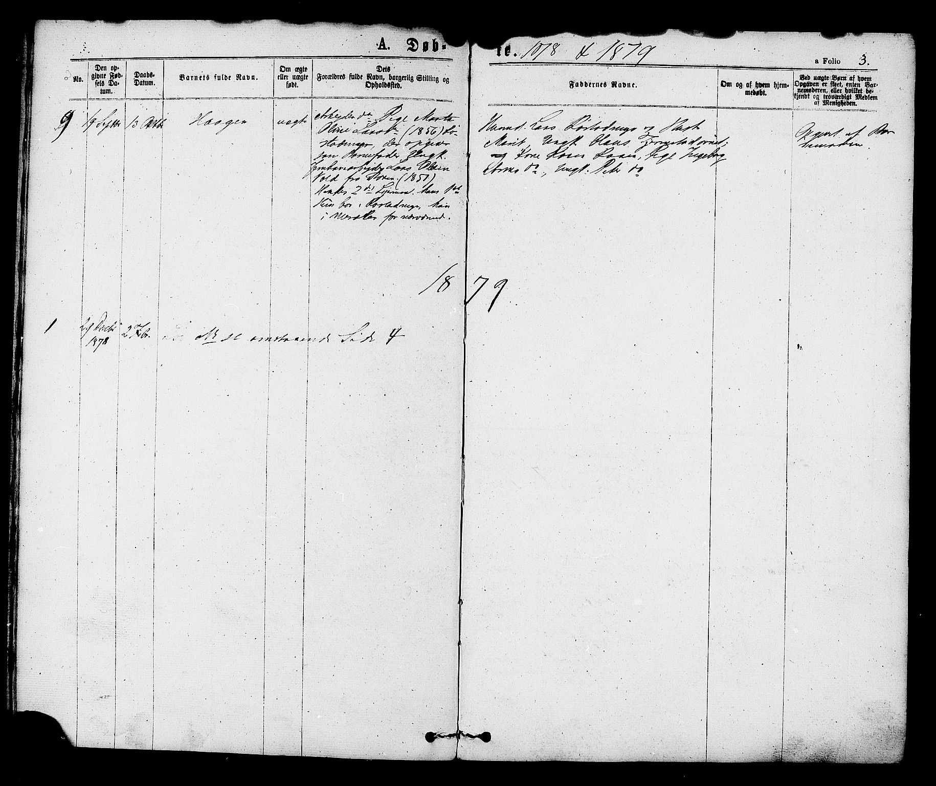 Ministerialprotokoller, klokkerbøker og fødselsregistre - Sør-Trøndelag, SAT/A-1456/608/L0334: Parish register (official) no. 608A03, 1877-1886, p. 3