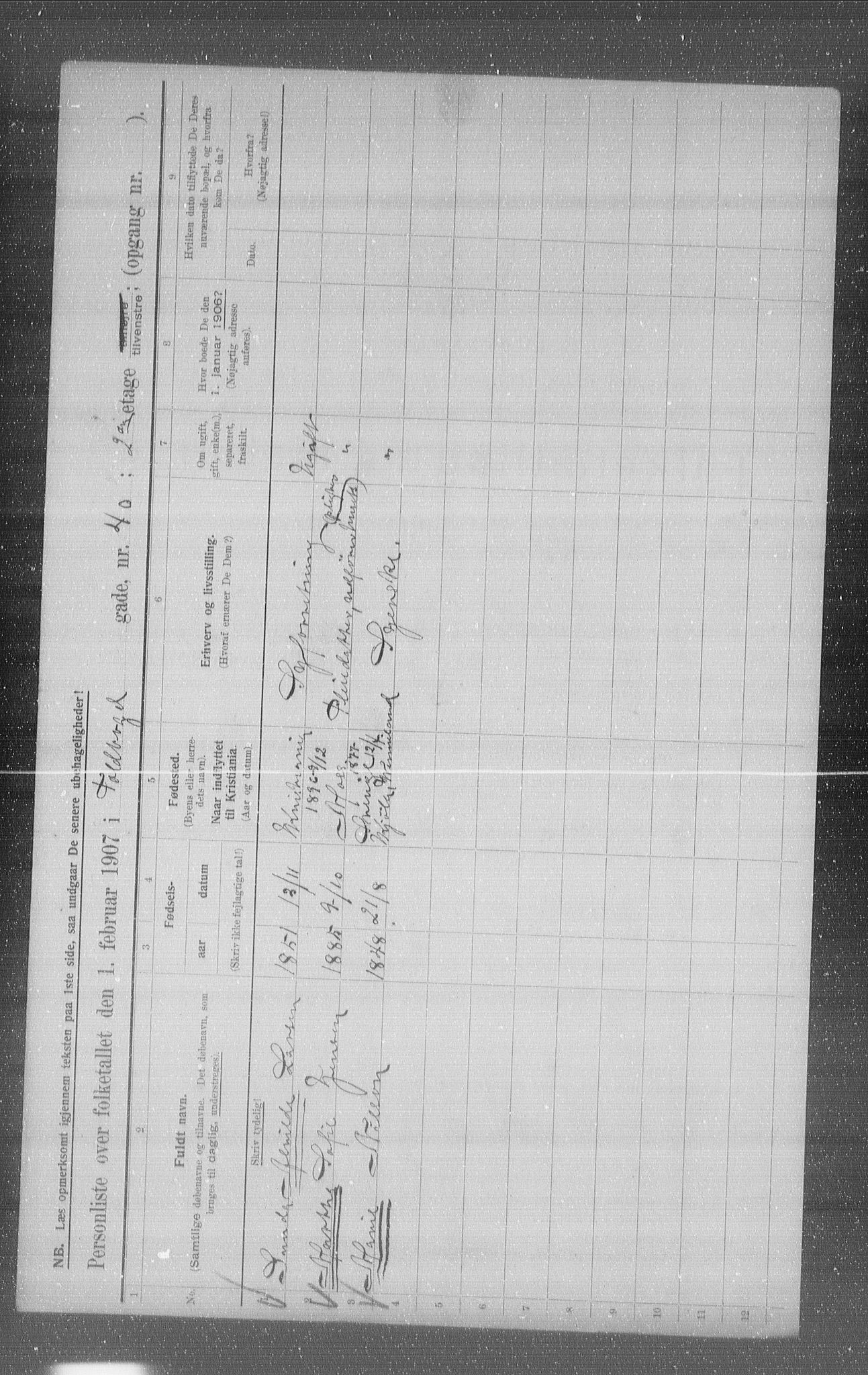 OBA, Municipal Census 1907 for Kristiania, 1907, p. 57624