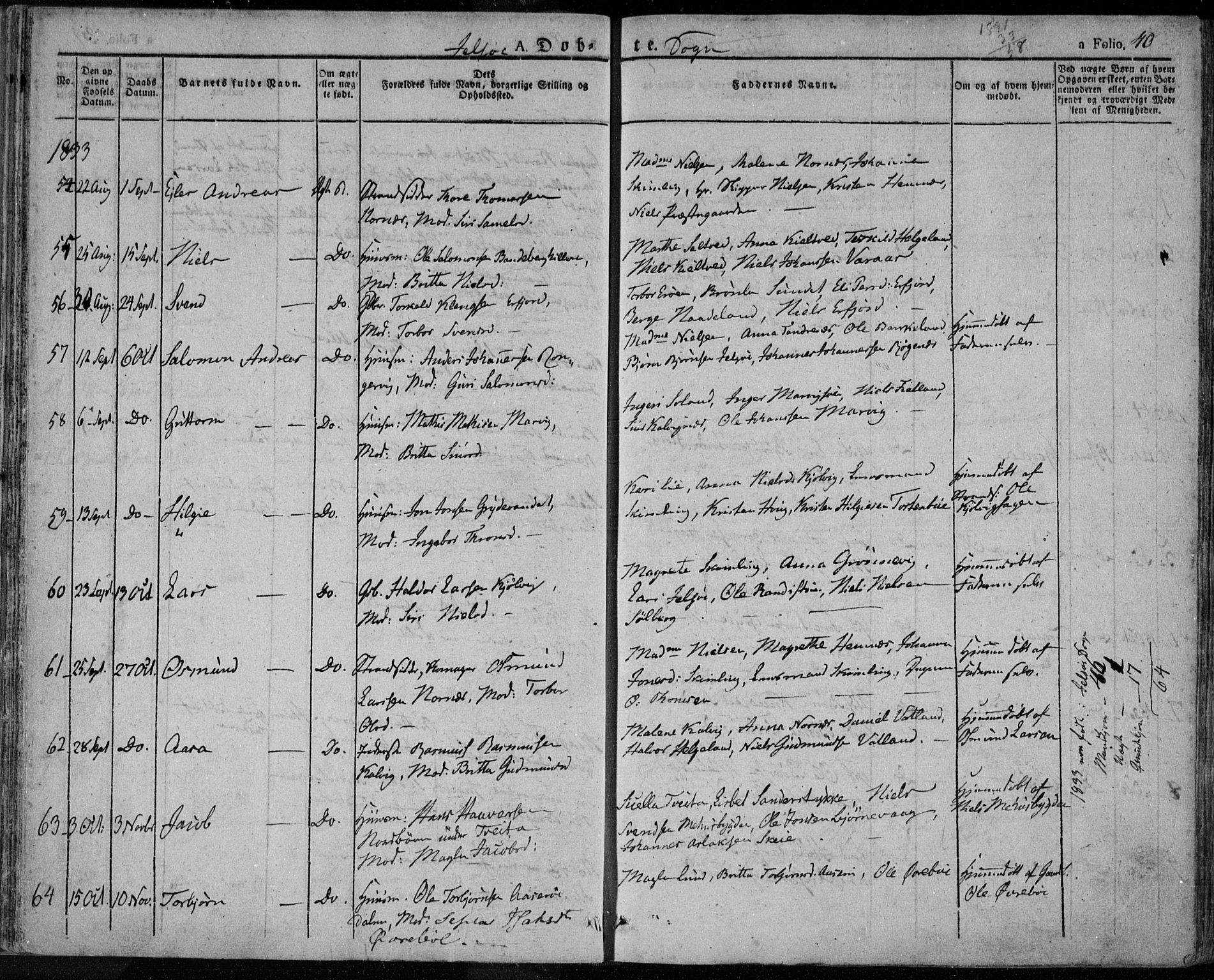 Jelsa sokneprestkontor, AV/SAST-A-101842/01/IV: Parish register (official) no. A 6.1, 1828-1853, p. 40